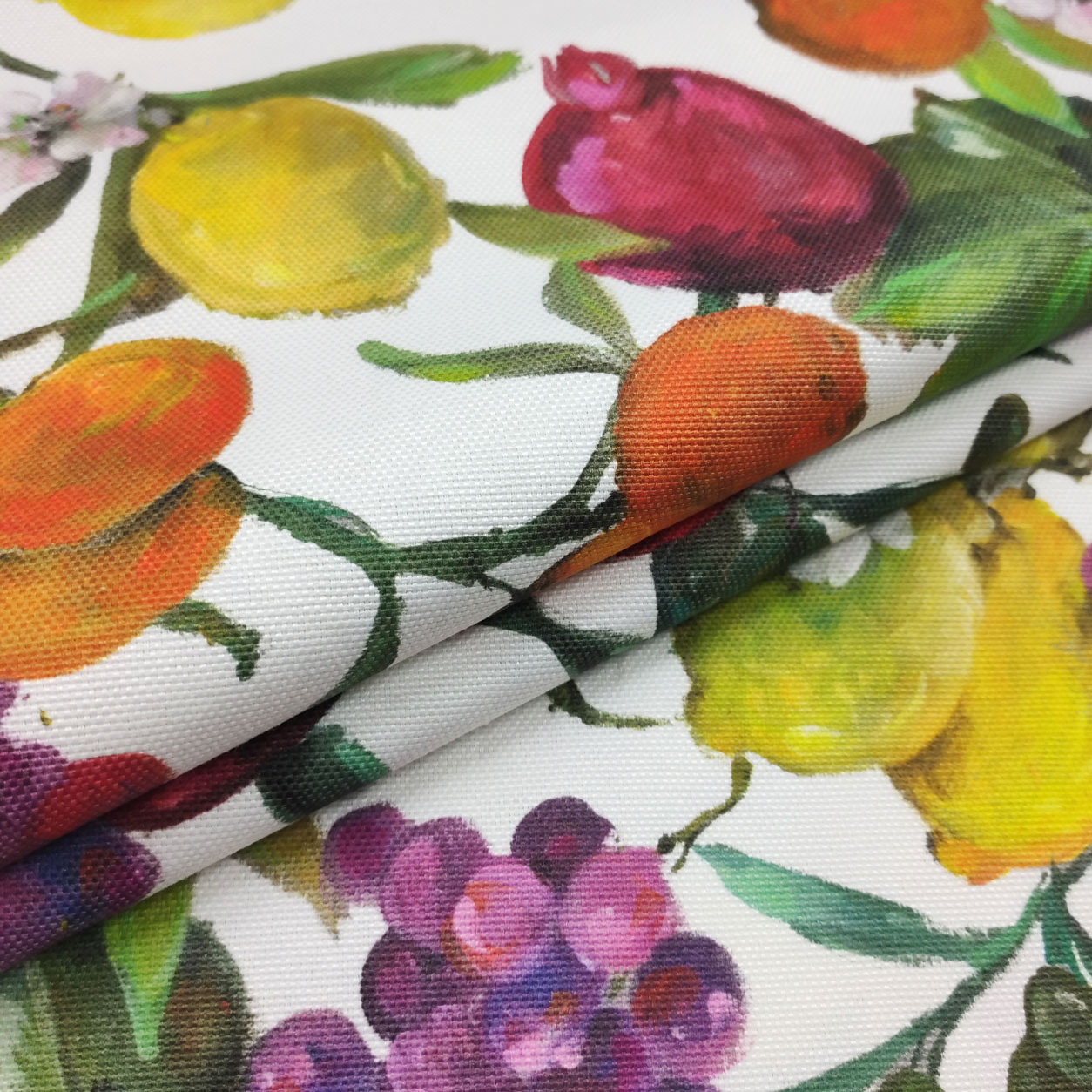 Tissu de Panama pour nappe de fruits et de fleurs Image