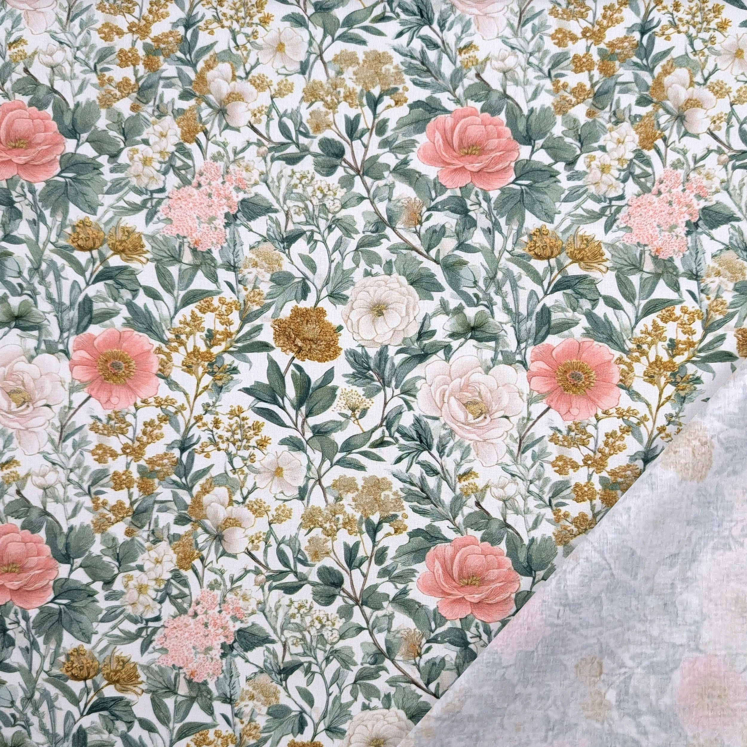 Percale Cotton Flowers White Background Image