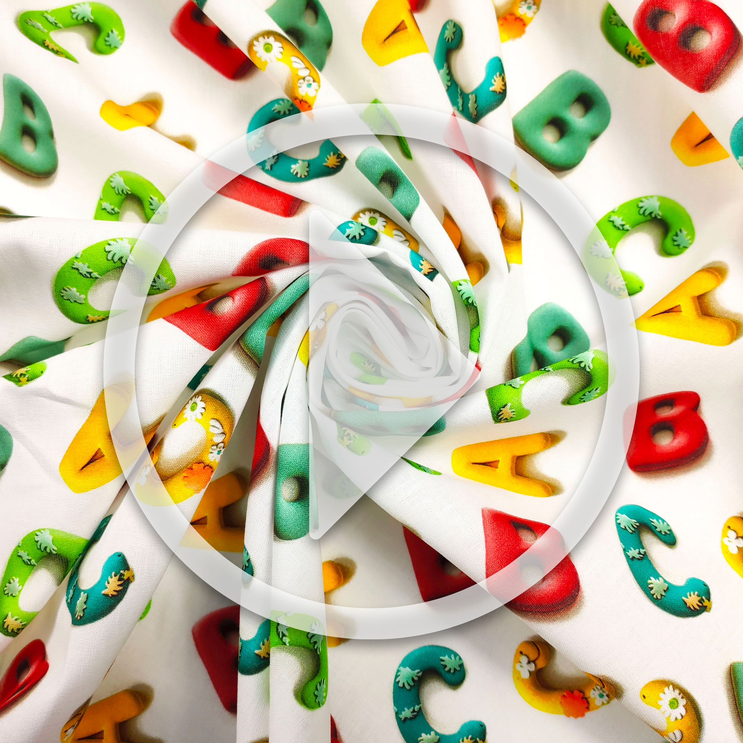 Cotton Digital Alphabet Letters White Background Image