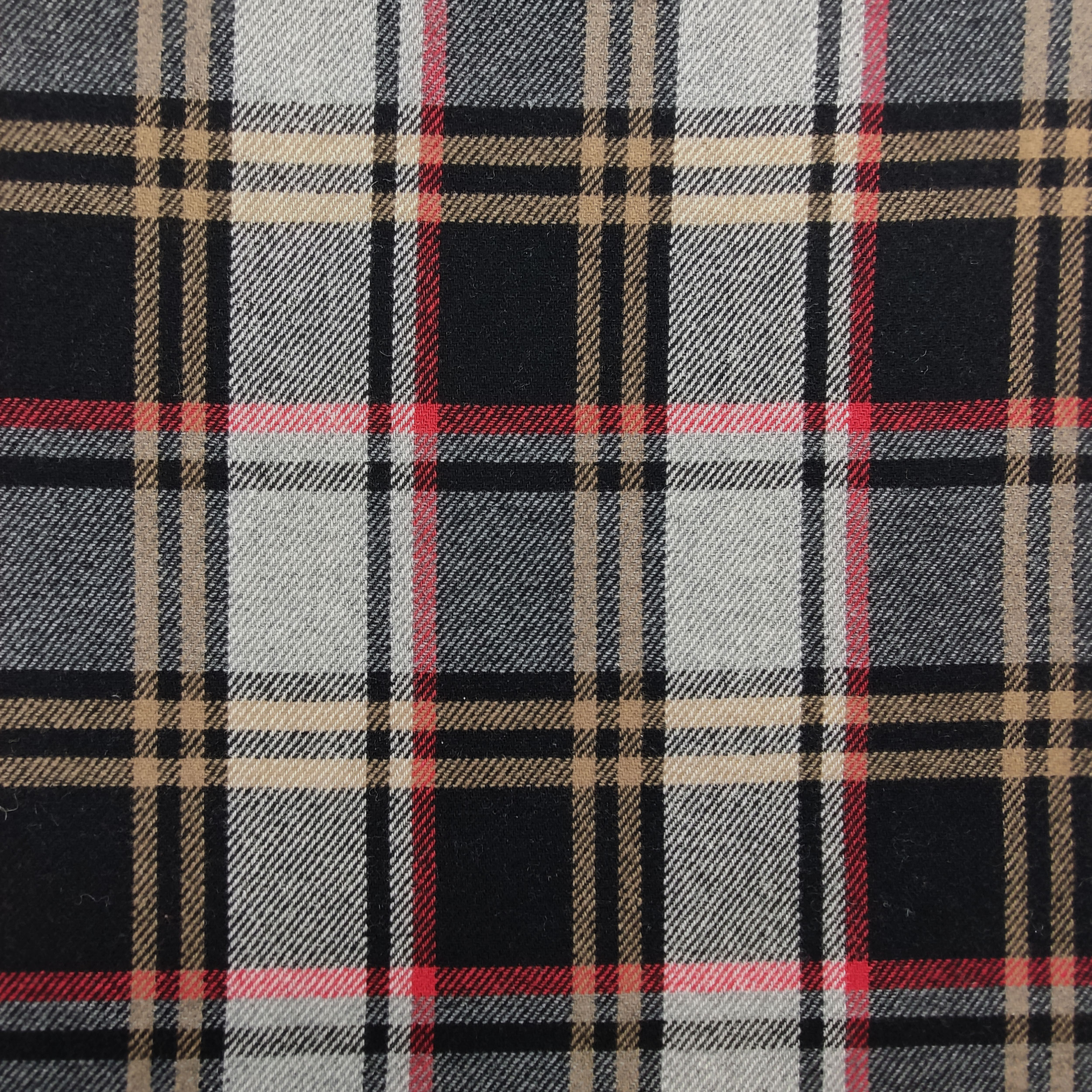 Manteau double écossais et laine mélangée grise