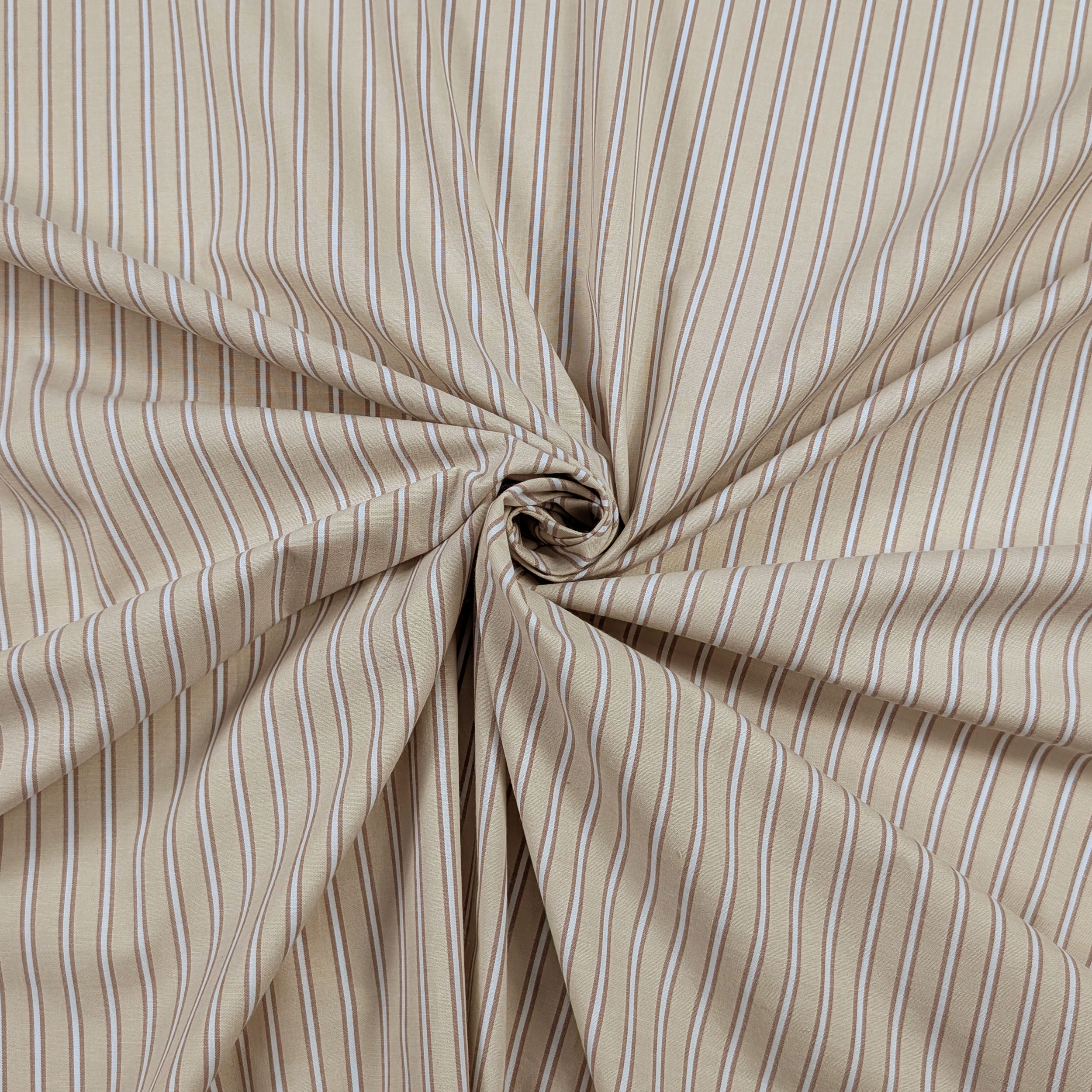 Beige Stretch Cotton for Shirts with Stripes Image
