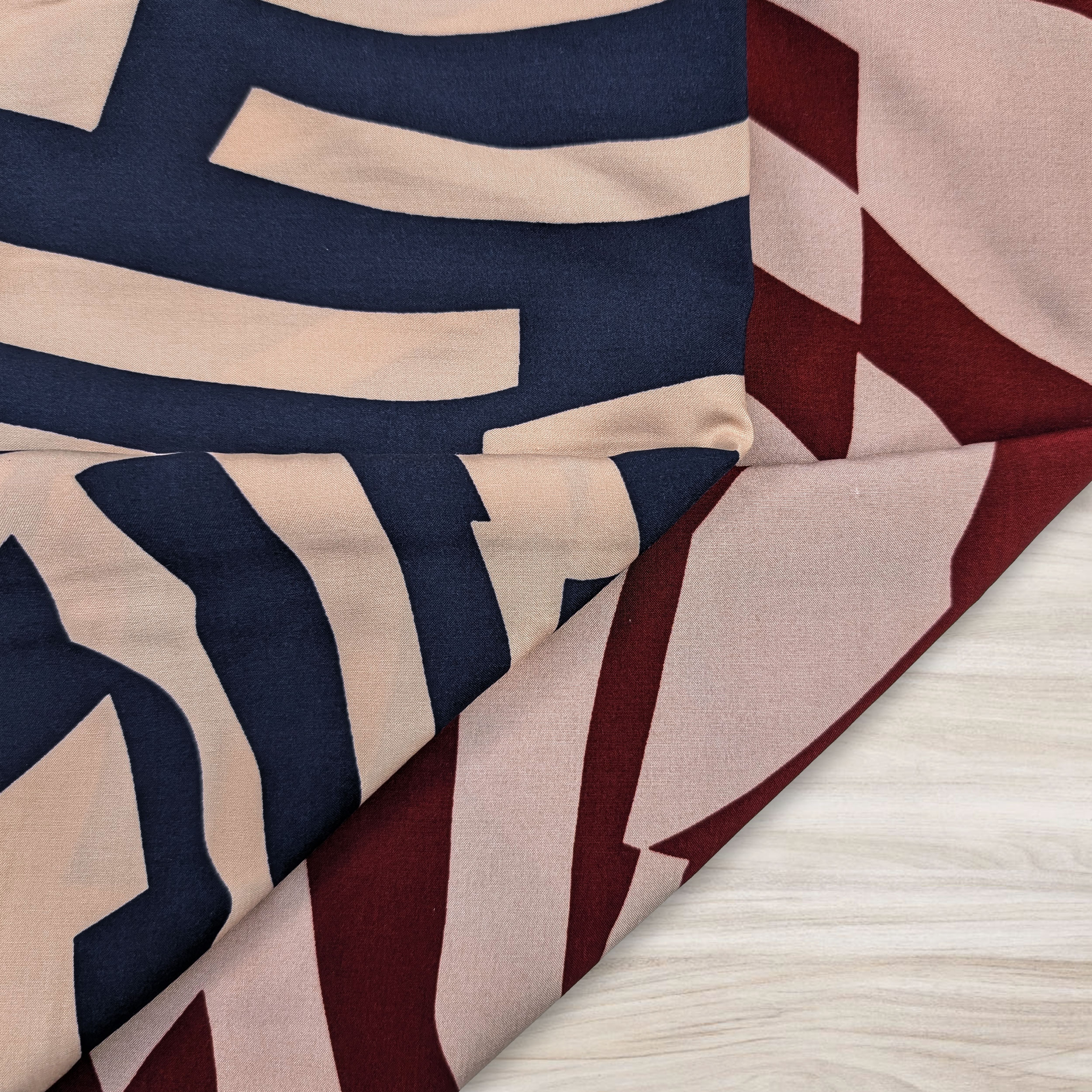 Viscose Poplin Abstract Motifs Bordeaux Background Image