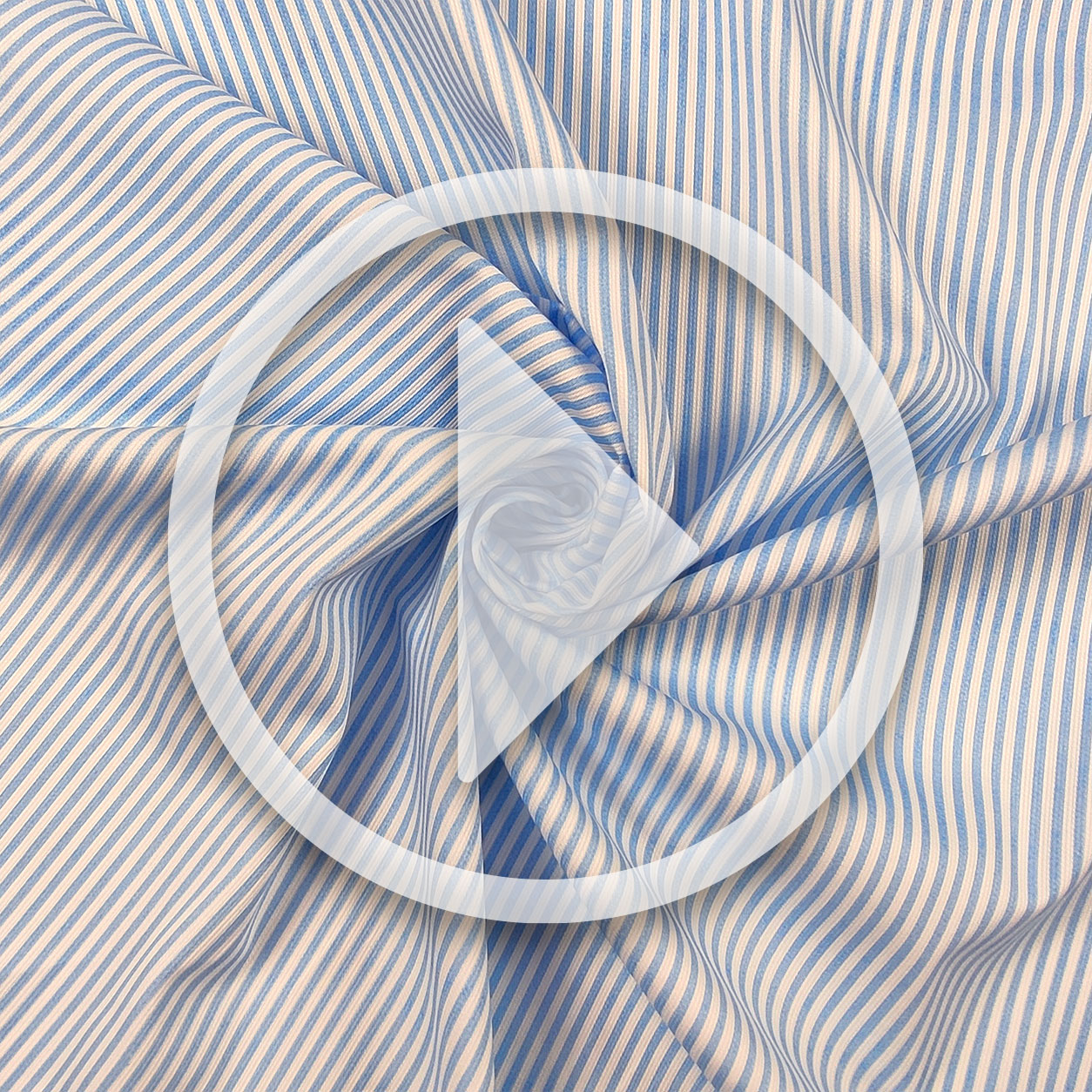 Cotton Piquet Fabric with Blue Stripes Image
