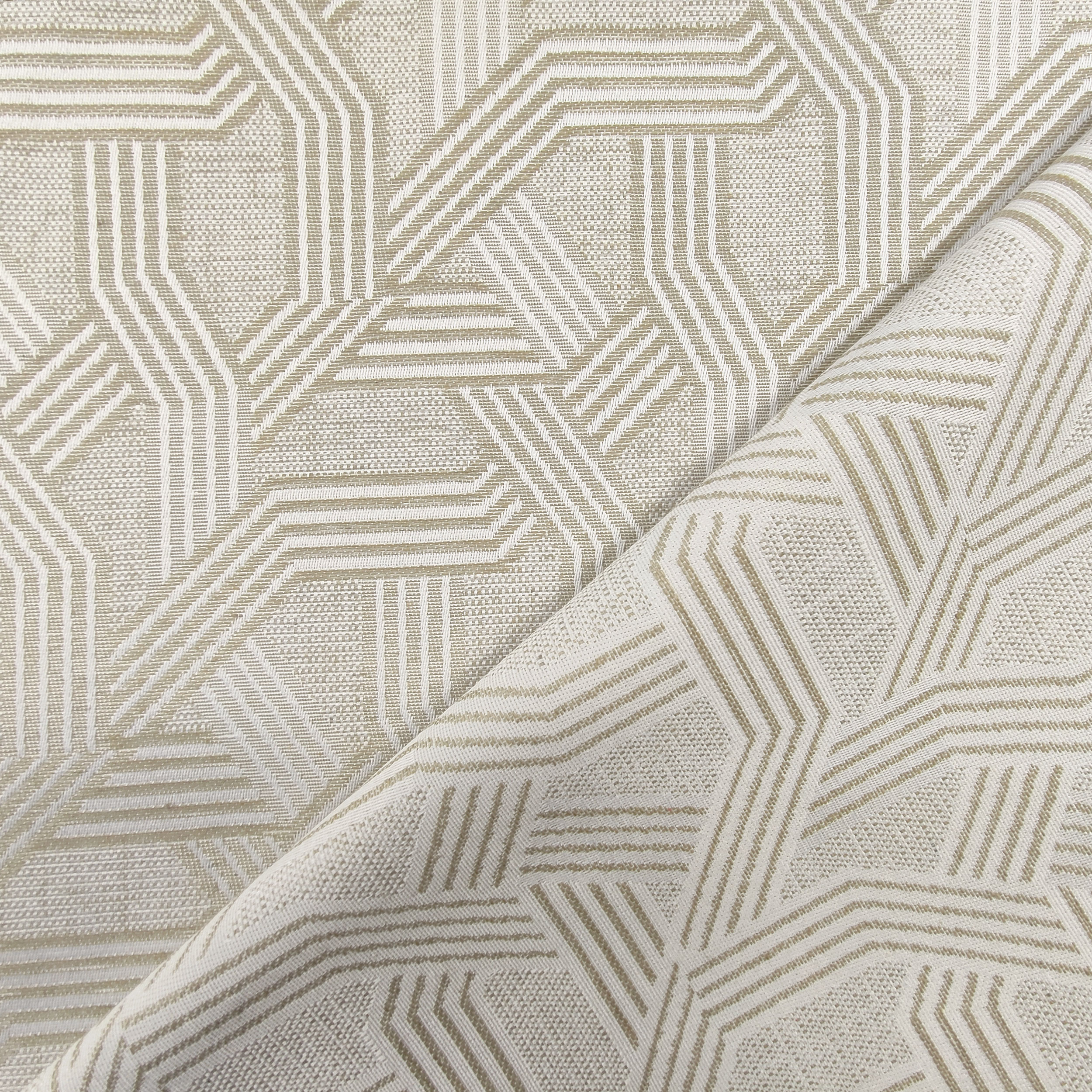 Jacquard Fabric Geometry Toni Beige