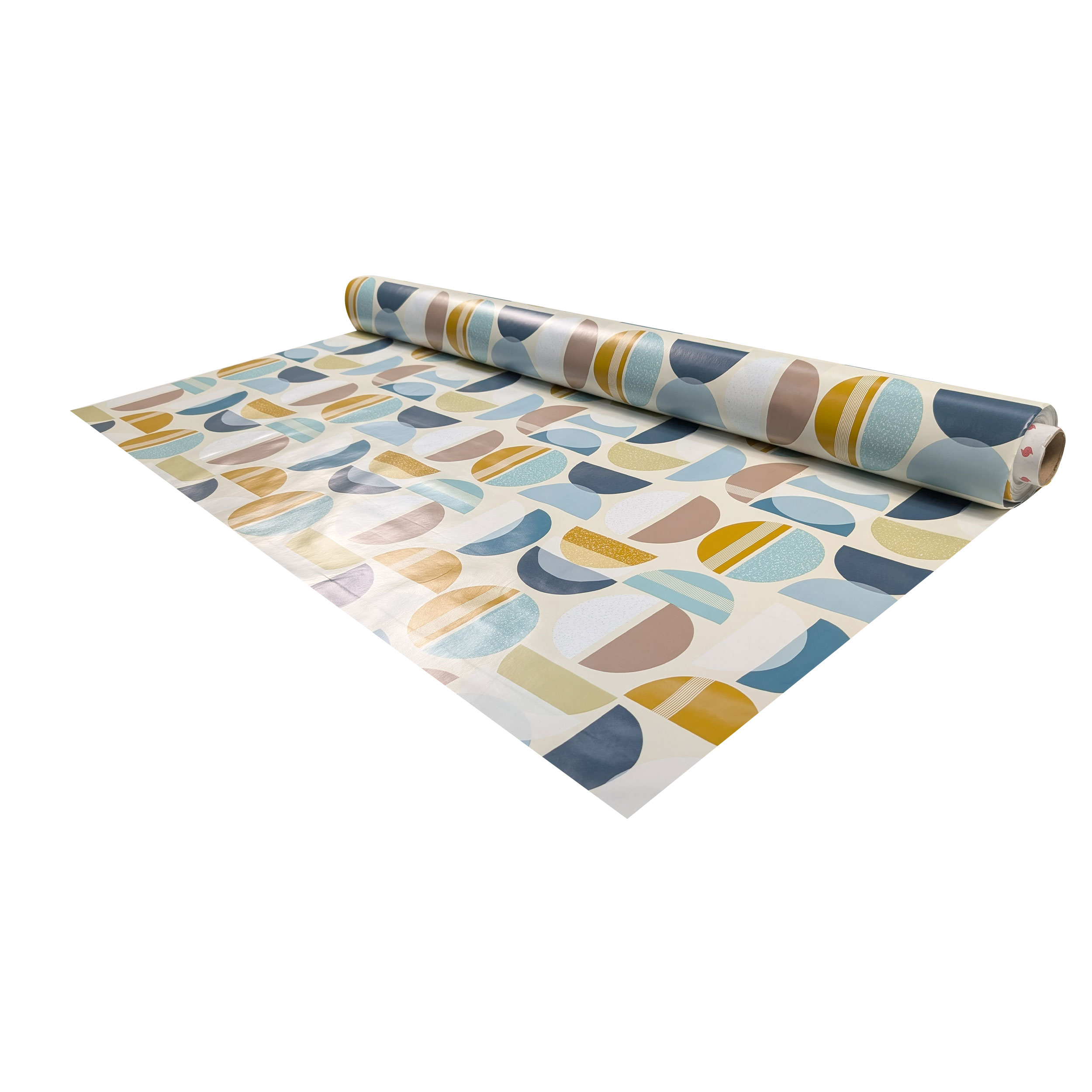 Fabric for Pop Art Plastic-coated Tablecloth Blue Beige Image