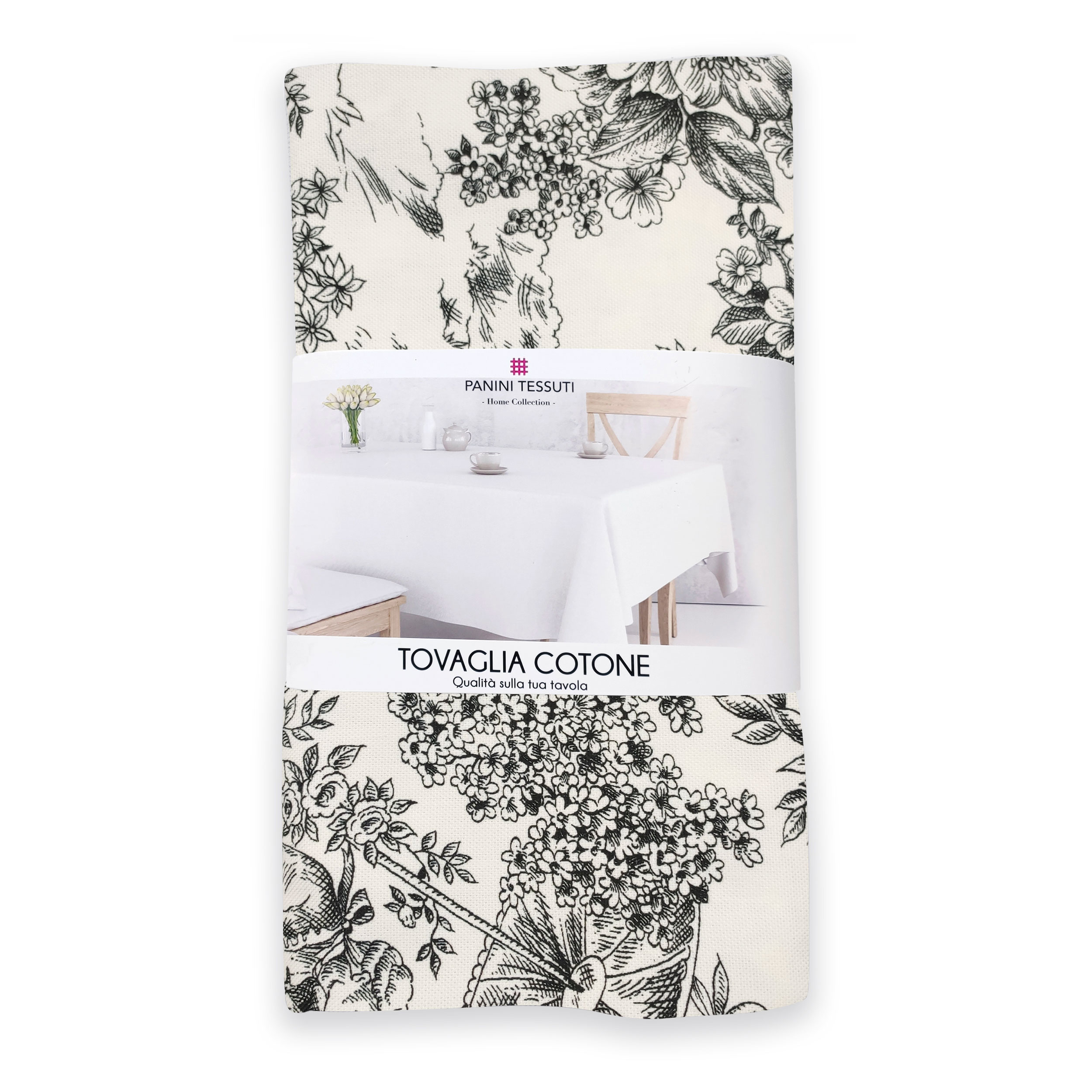 Toile De Jouy Schwarzes Tischtuch