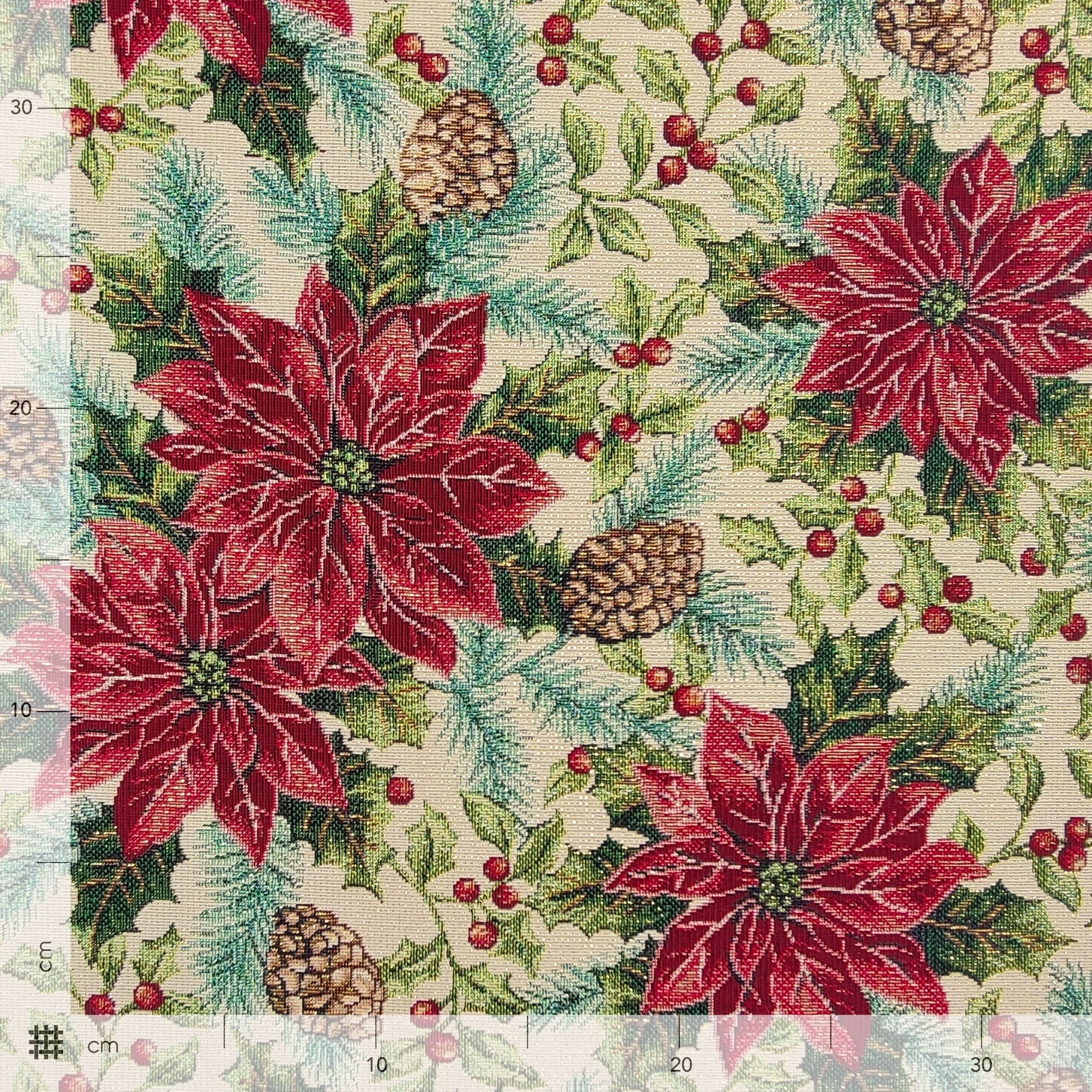 Tissu Gobelin Étoiles de Noël Lurex