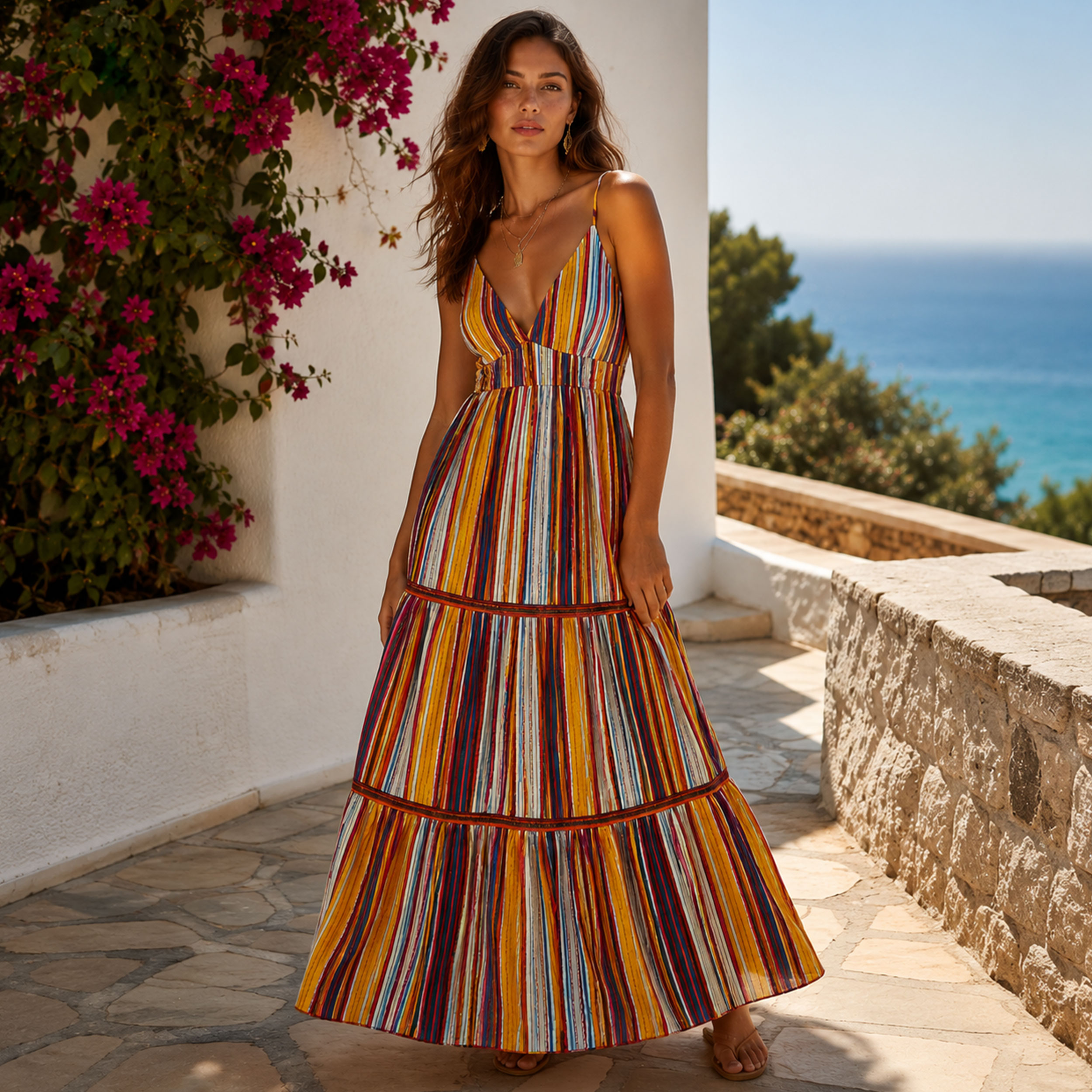 Natural High Fashion Linen Stripes Image