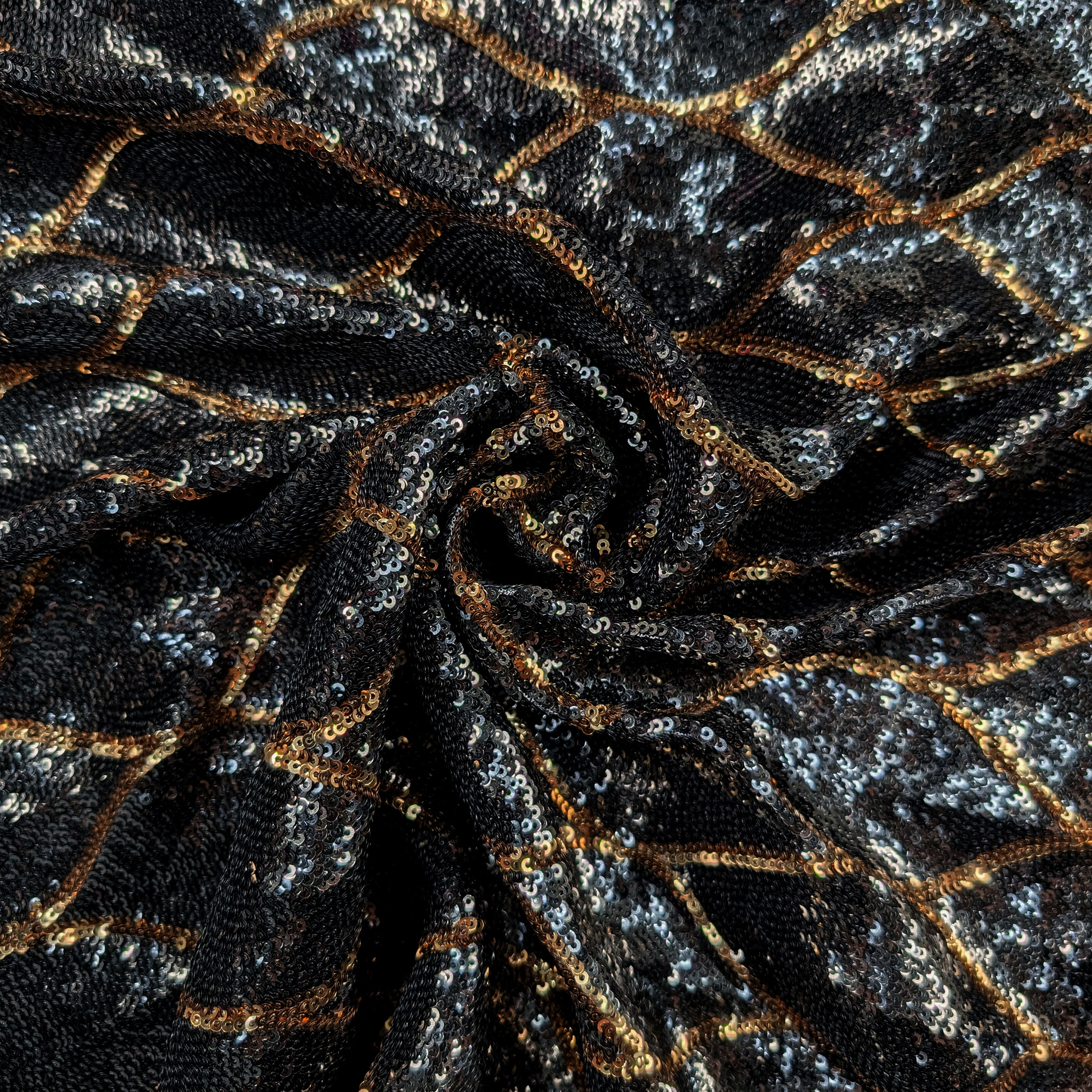 High Fashion Sequins Black and Gold Image