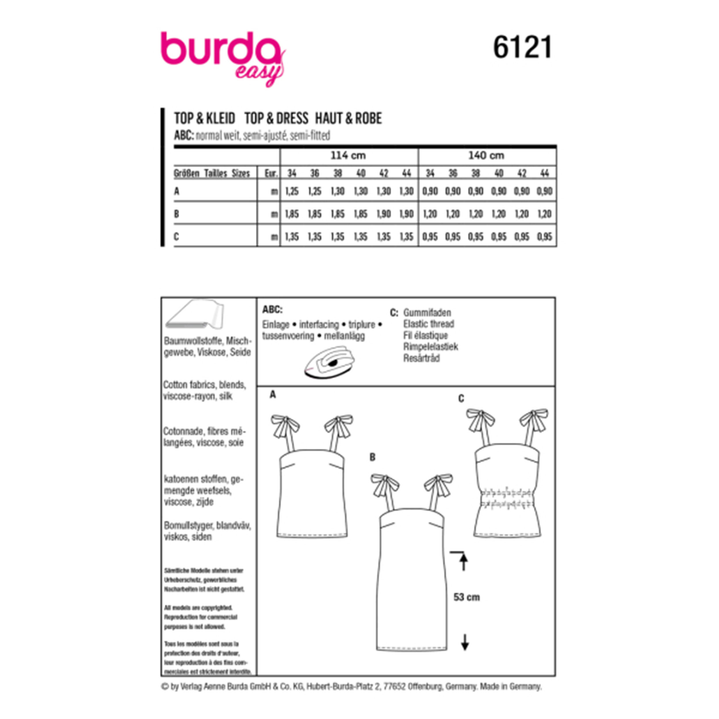 Burda pattern Super Easy Tops and Dresses Image