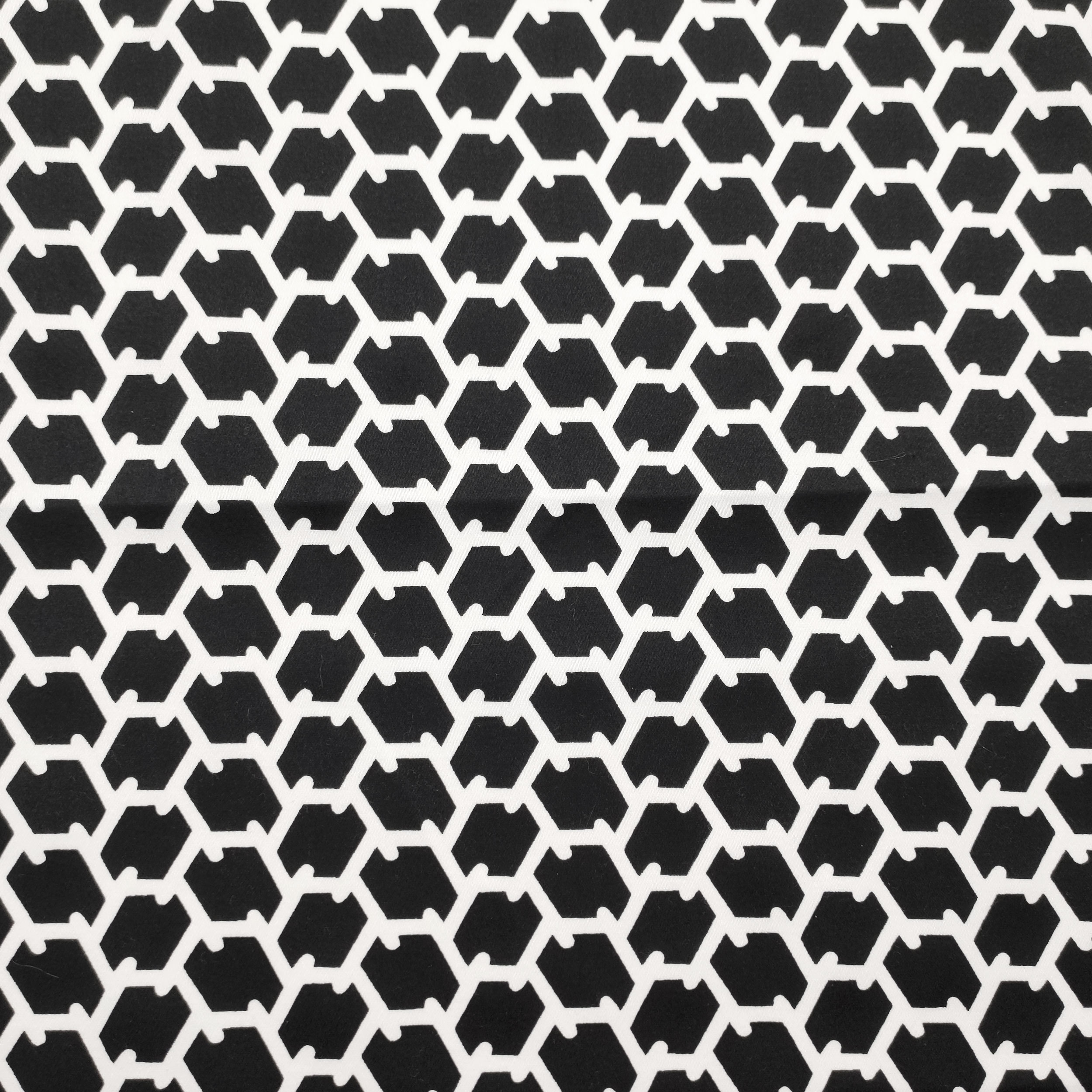 Algodón elástico negro Geometría abstracta