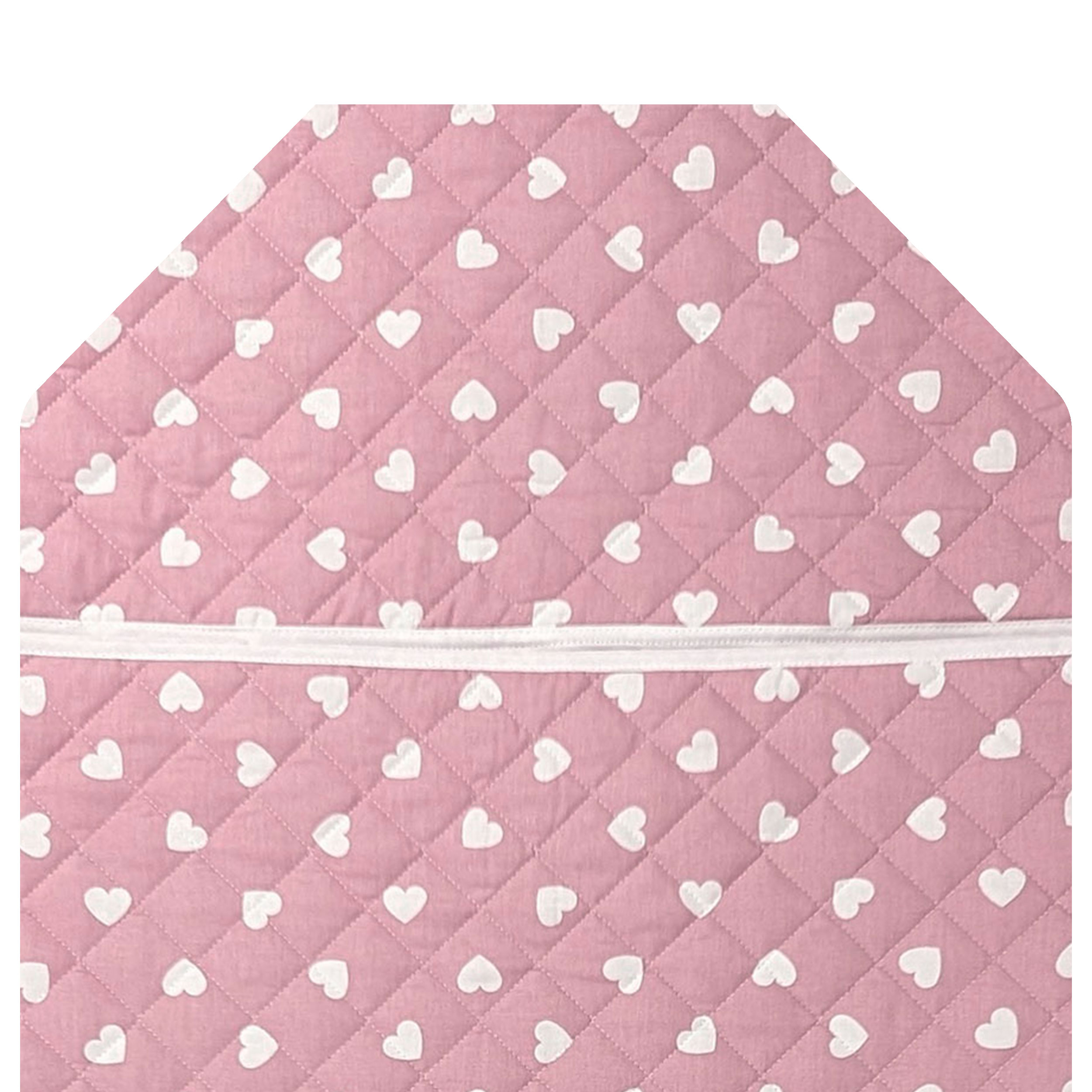 Shaped Sleeping Bag for Brandy White Hearts with Antique Pink Background Image