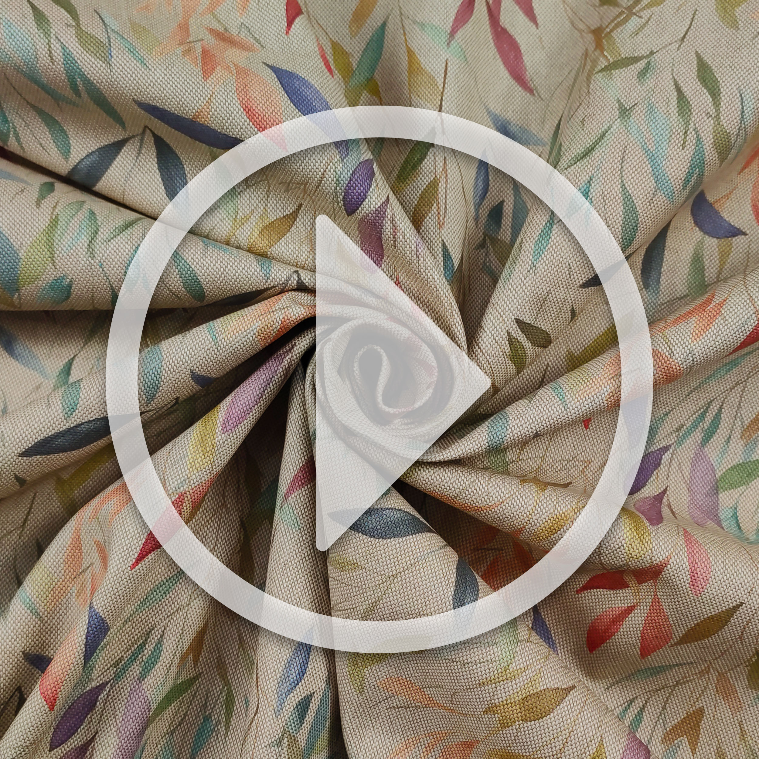 Tissu en coton mélangé Feuilles colorées Image