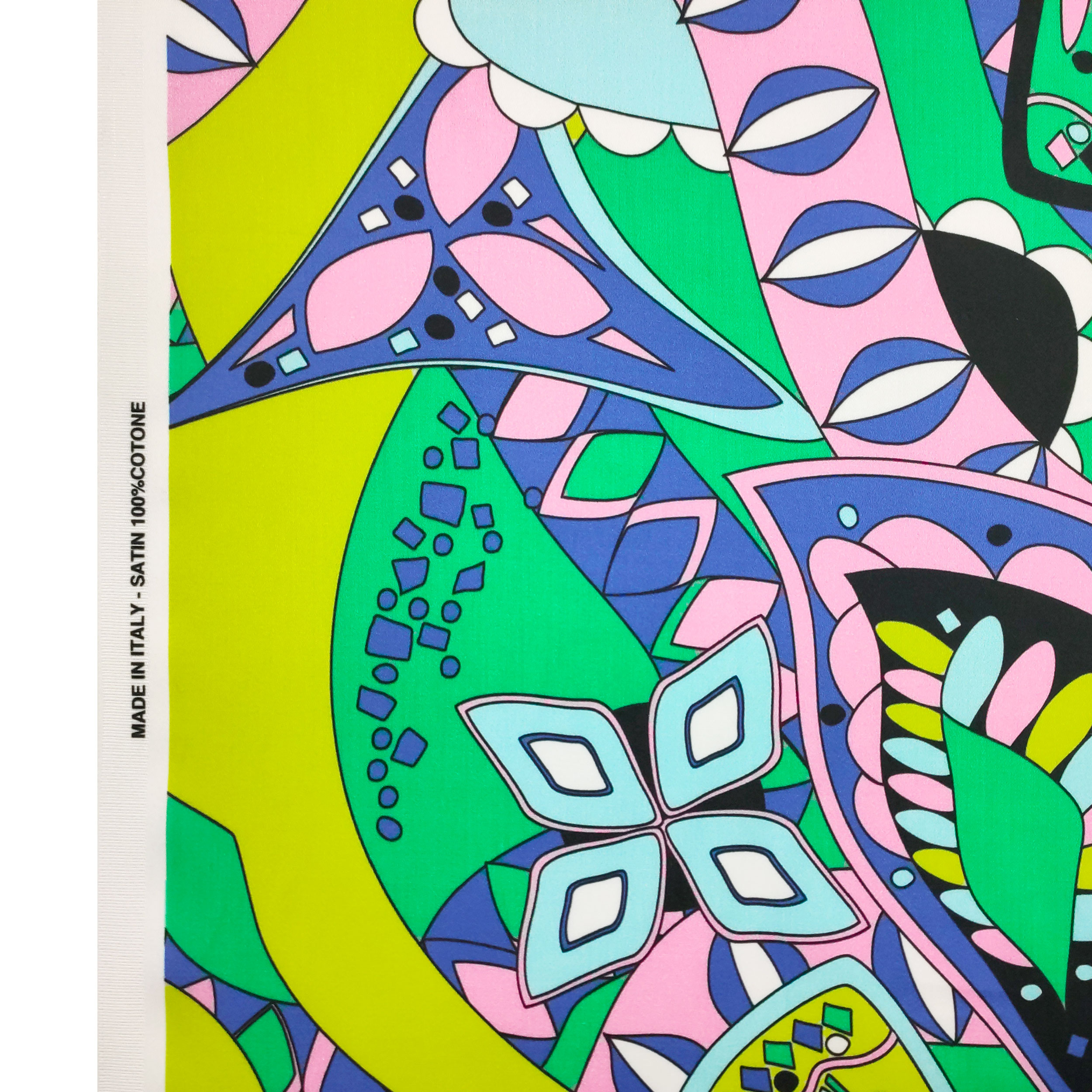 Abstract Patterned Cotton Satin Green Bluette Image