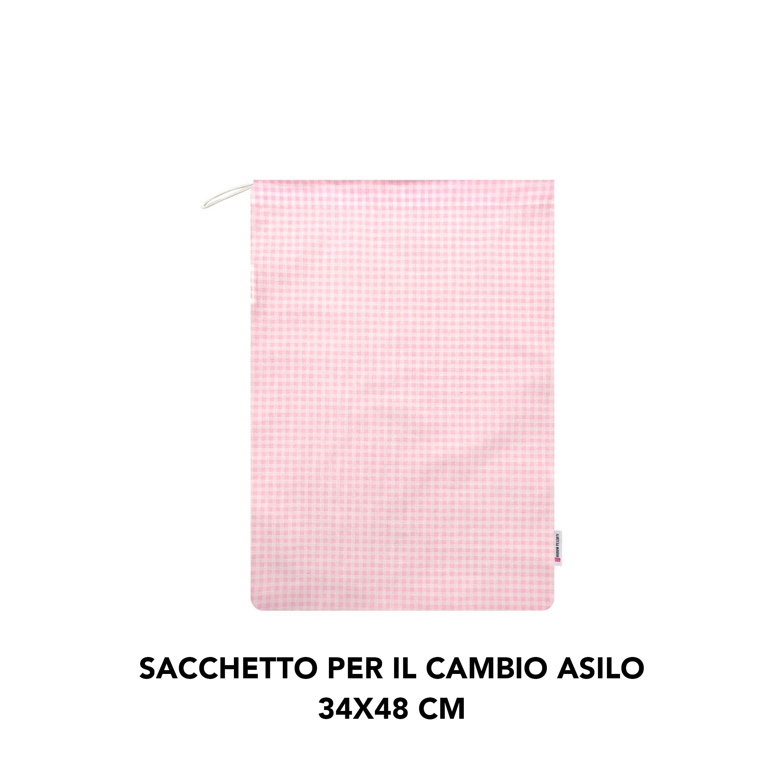 Sac à langer rose à carreaux pour l'école maternelle