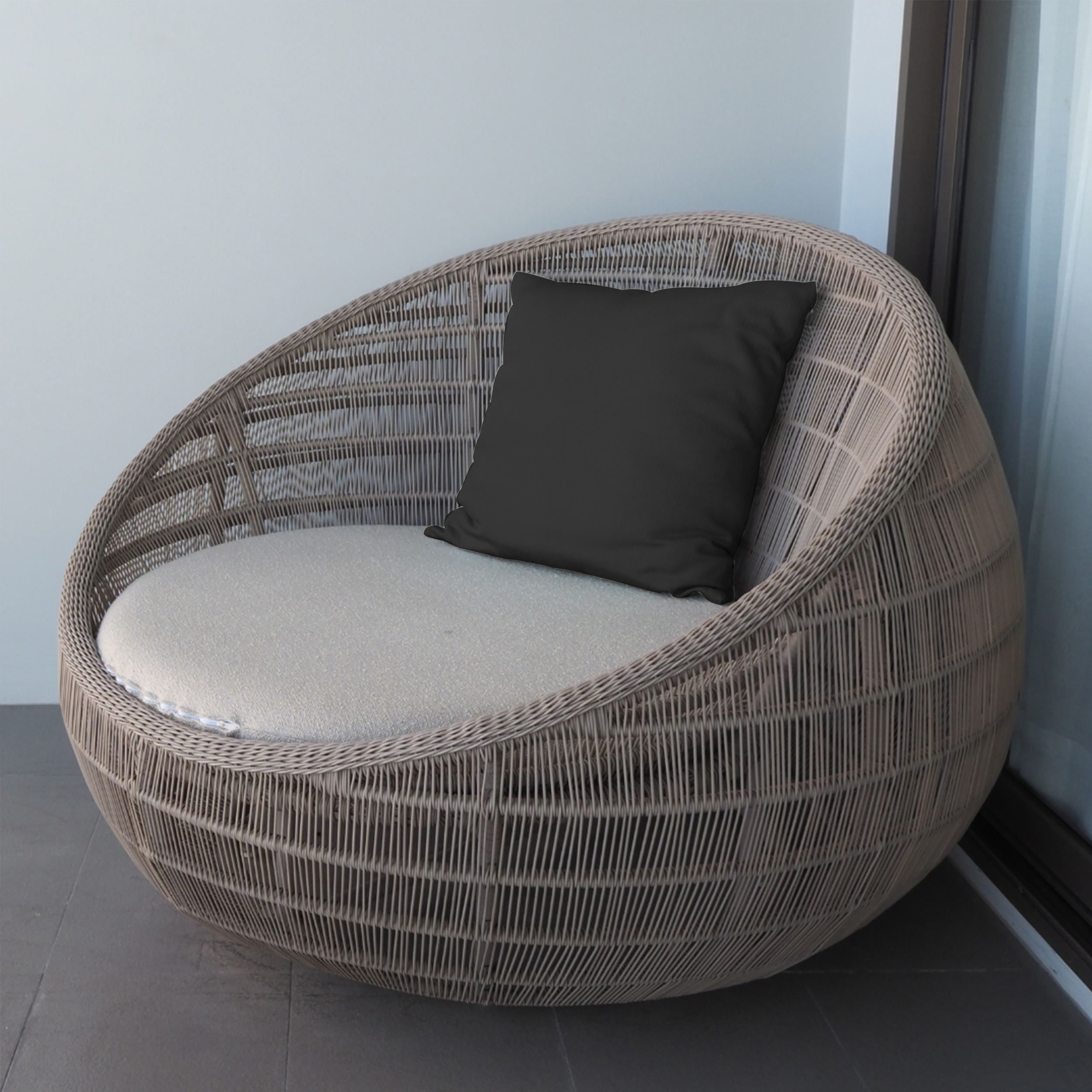 Tissu imperméable pour l'extérieur, noir solide