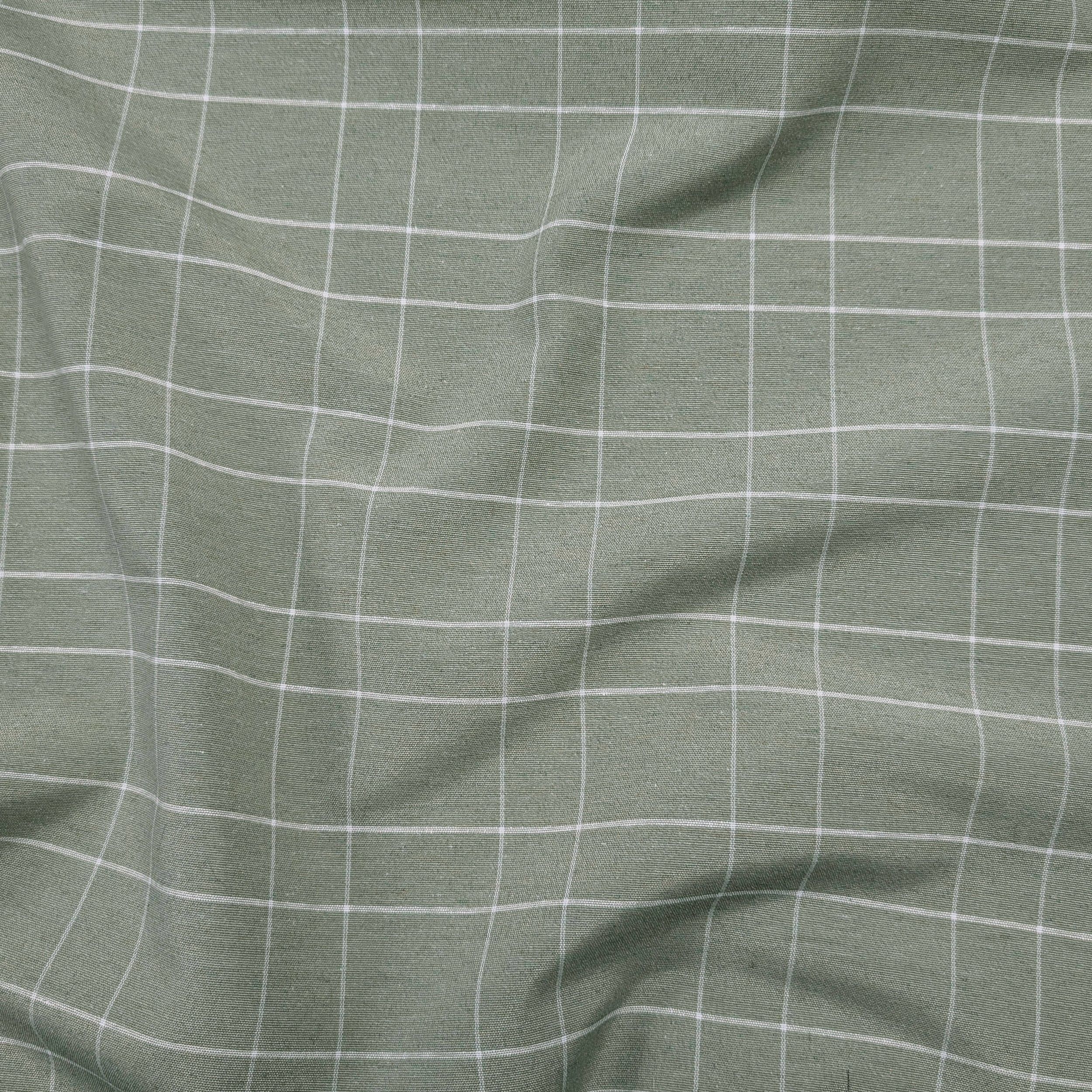 Sage Cotton Blend with White Checks Image