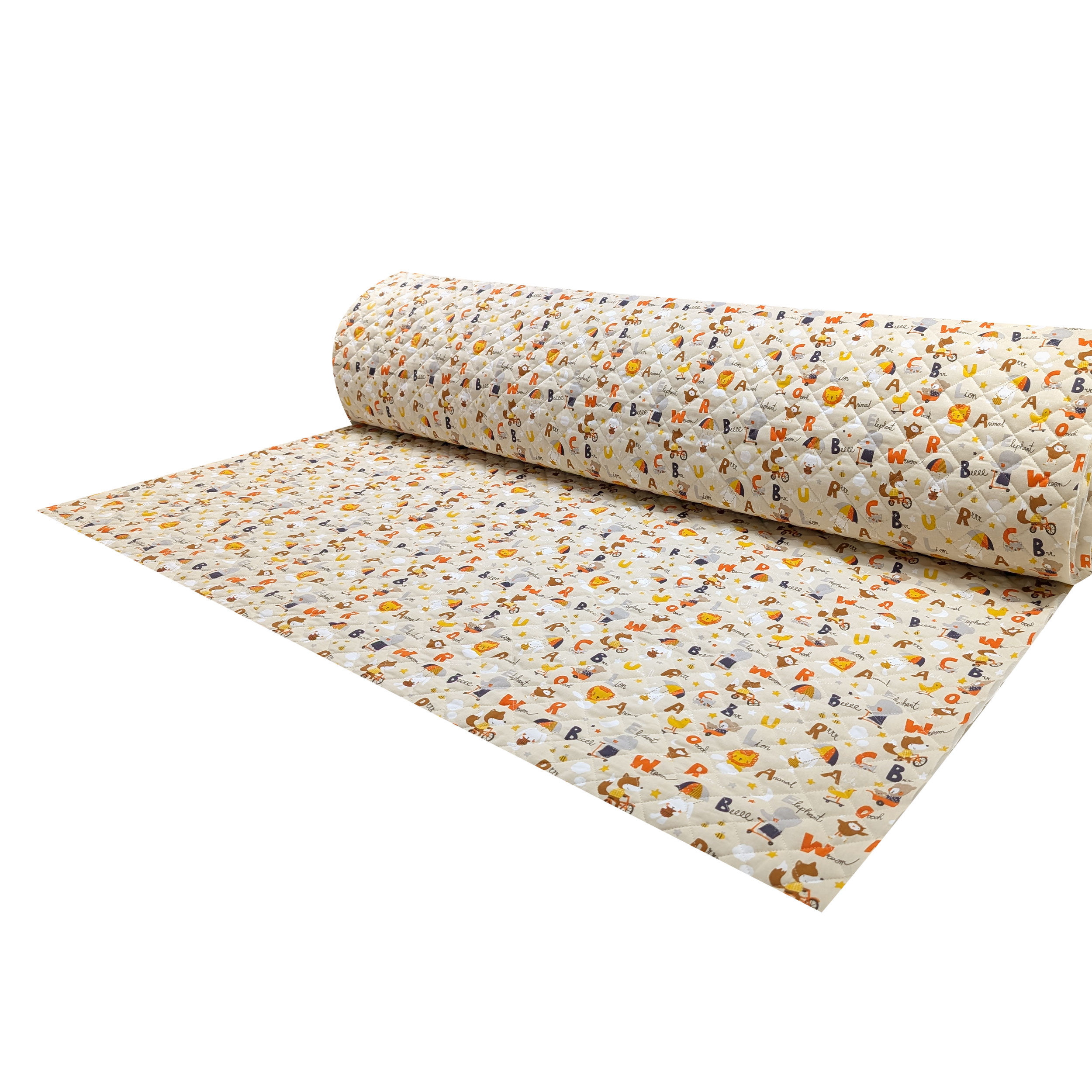 Quilted Fabric Animals and Letters Image