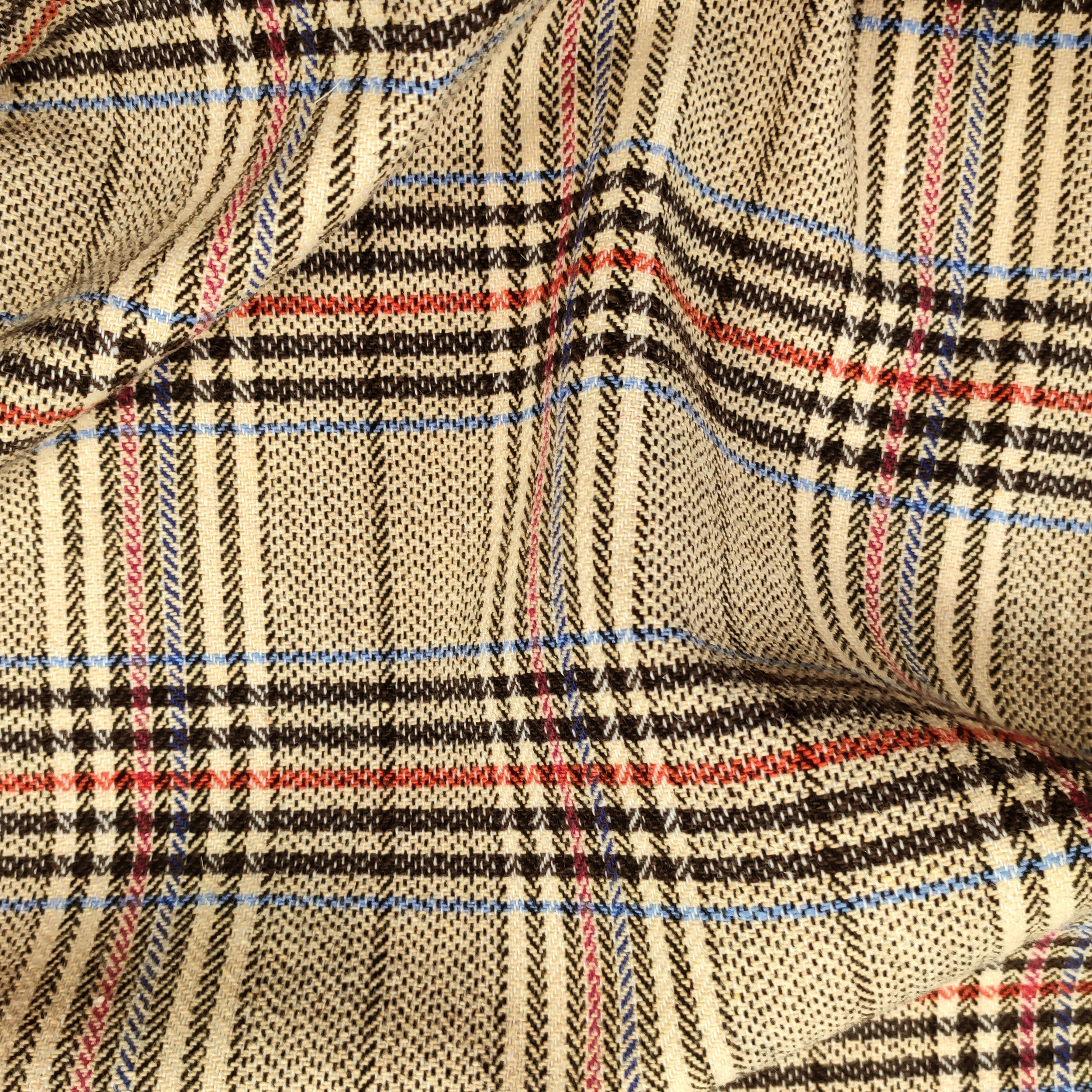 Plaid en coton écossais mélangé Beige
