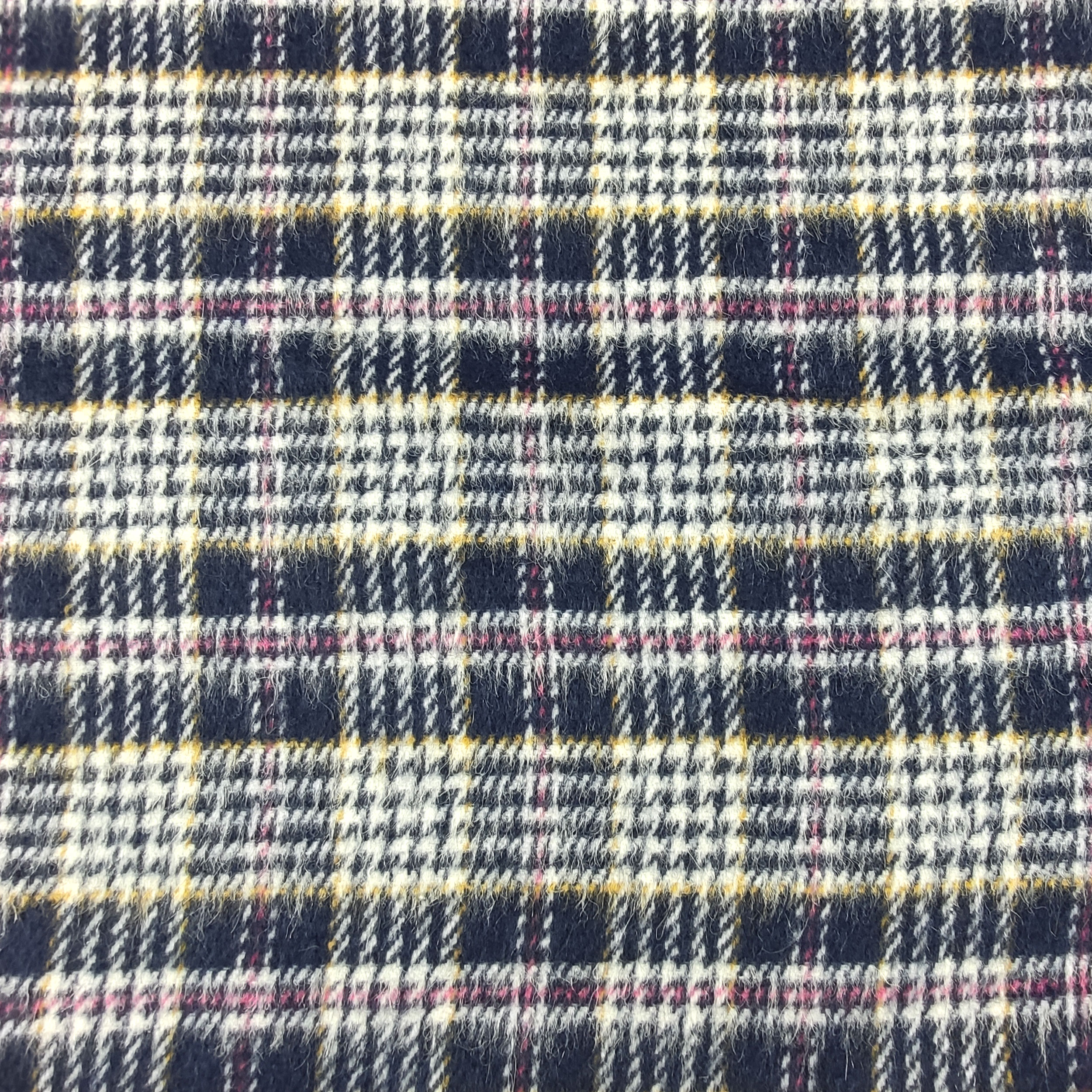 Mélange de laine écossaise bleu jaune et rose