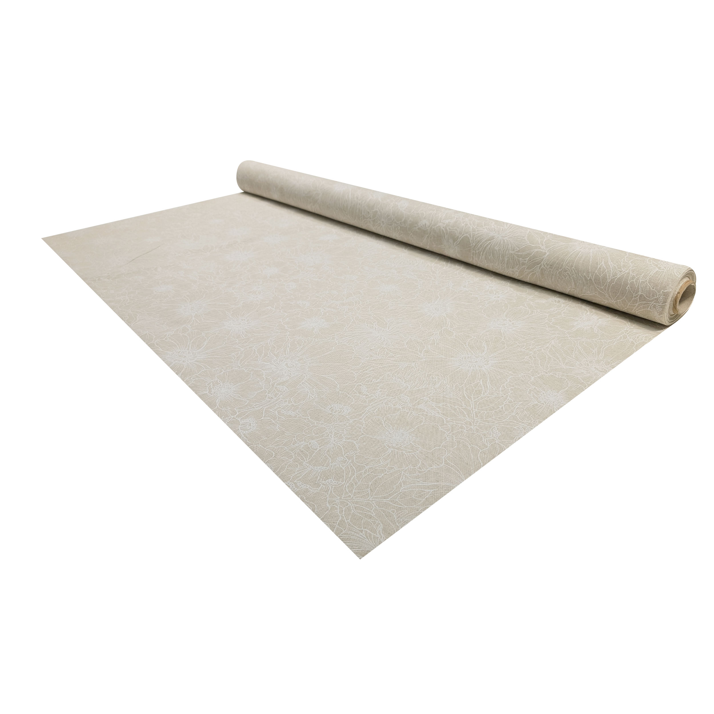 Fabric for Resin Tablecloth Modern White Flowers Image
