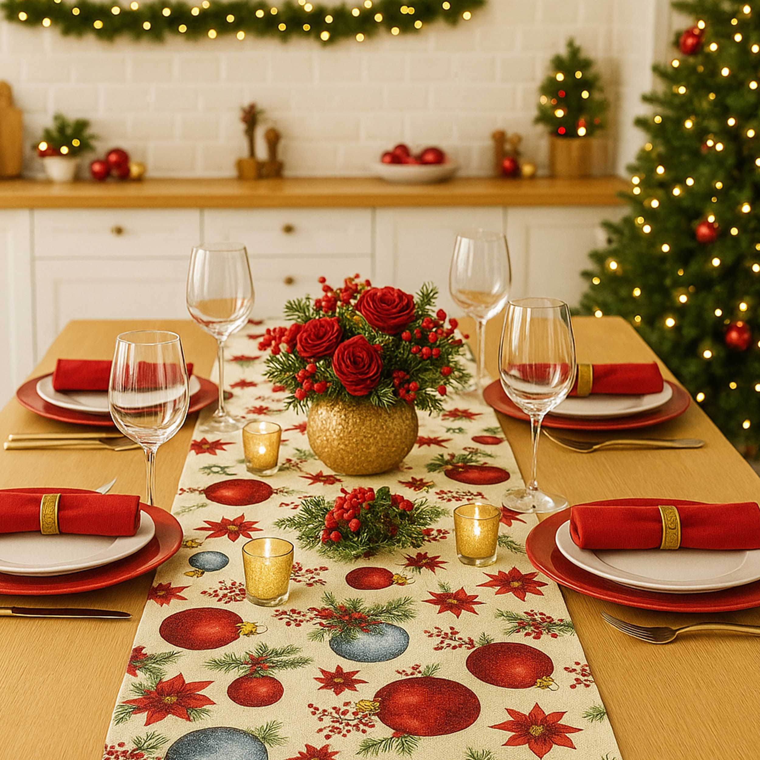 Light Gold Christmas Panama with Lurex Balls Image