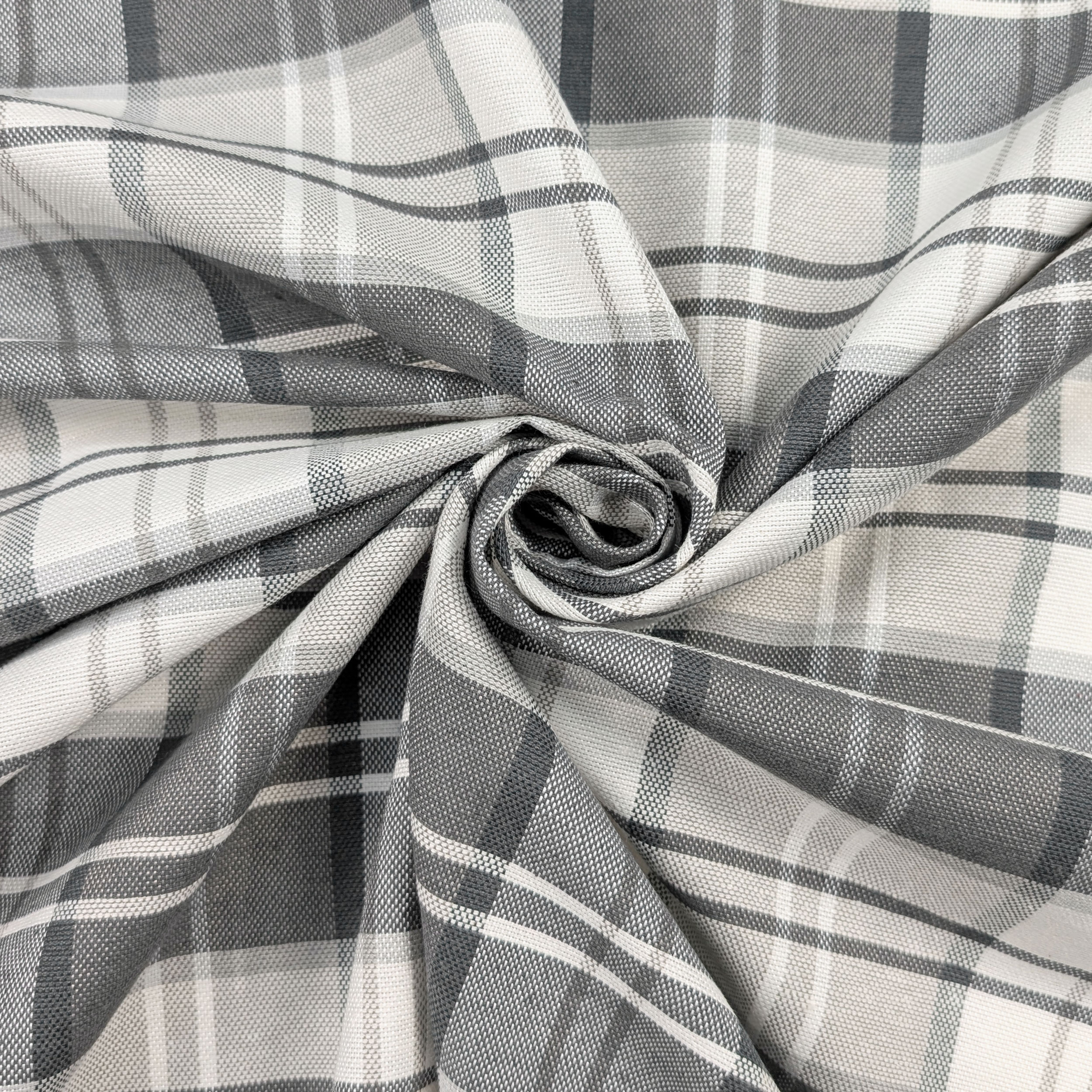 Grey Tartan Yarn Dyed Fabric Image