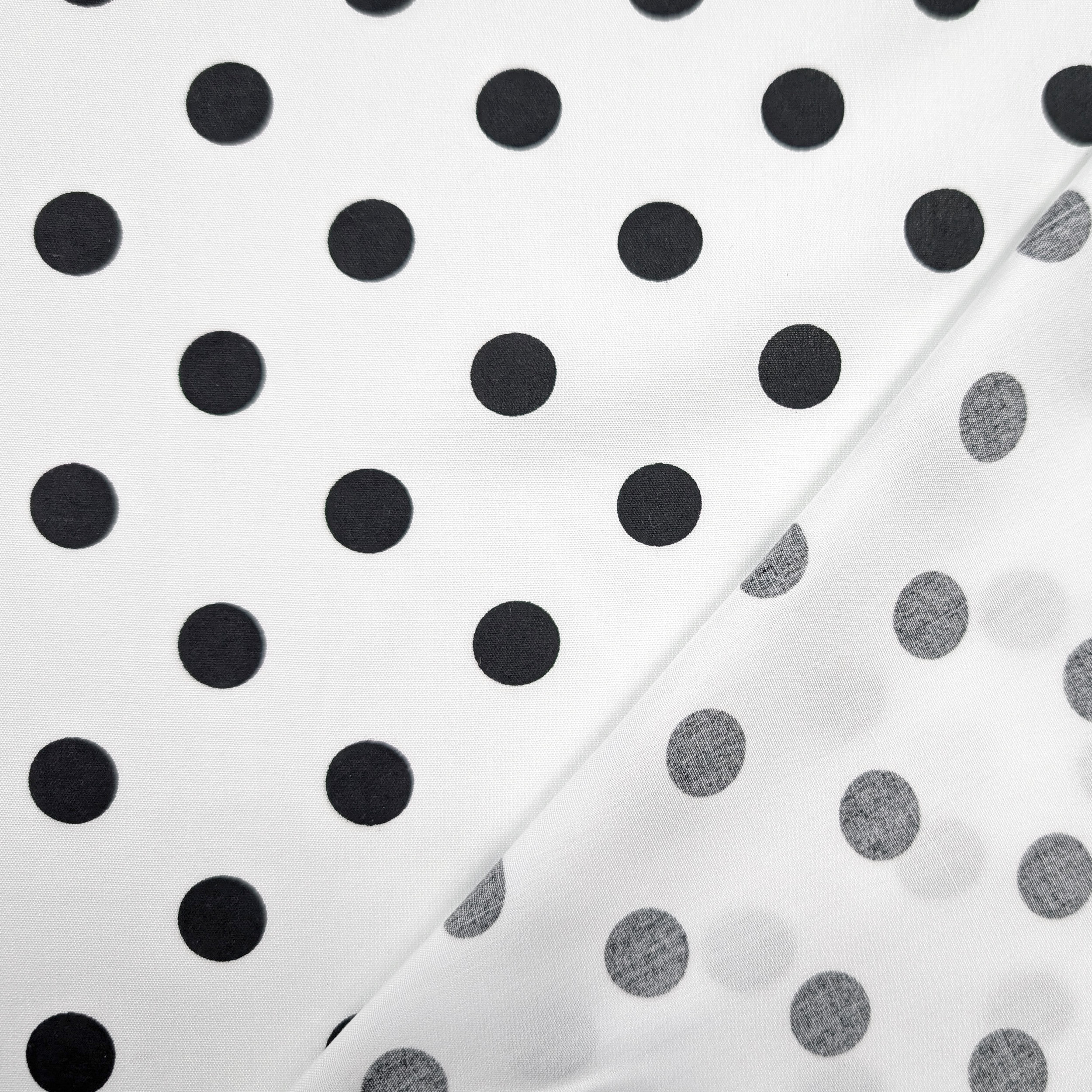 Viscose Black Polka Dots White Background Image