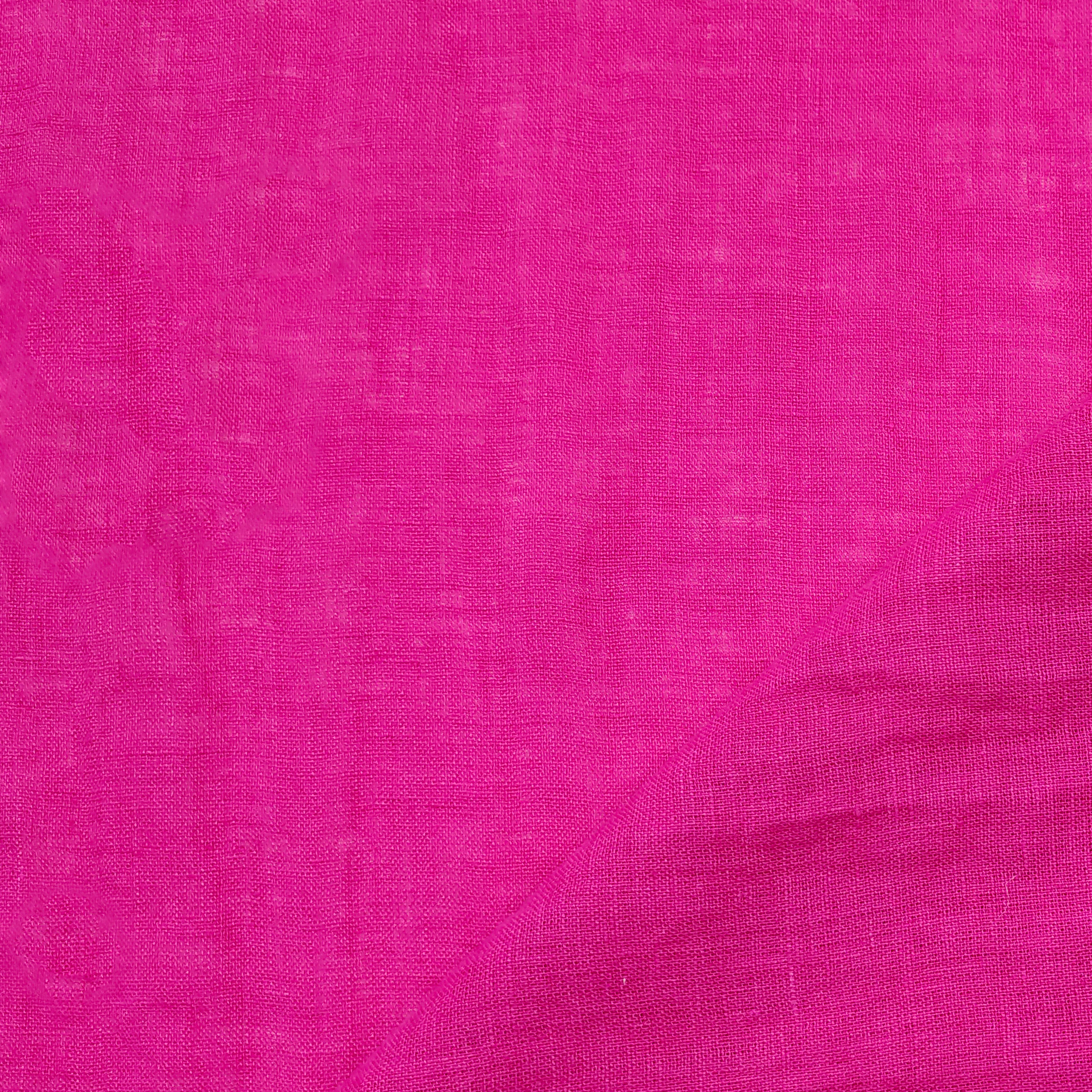 Leinenstoff in Fuxia Unifarben