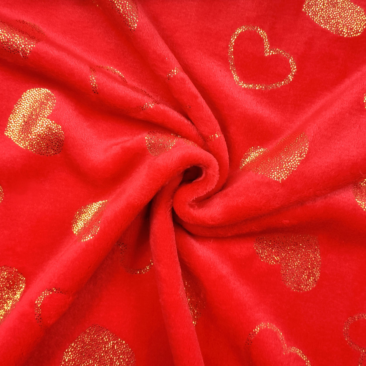 Vellón de cachemira rojo Corazones de oro