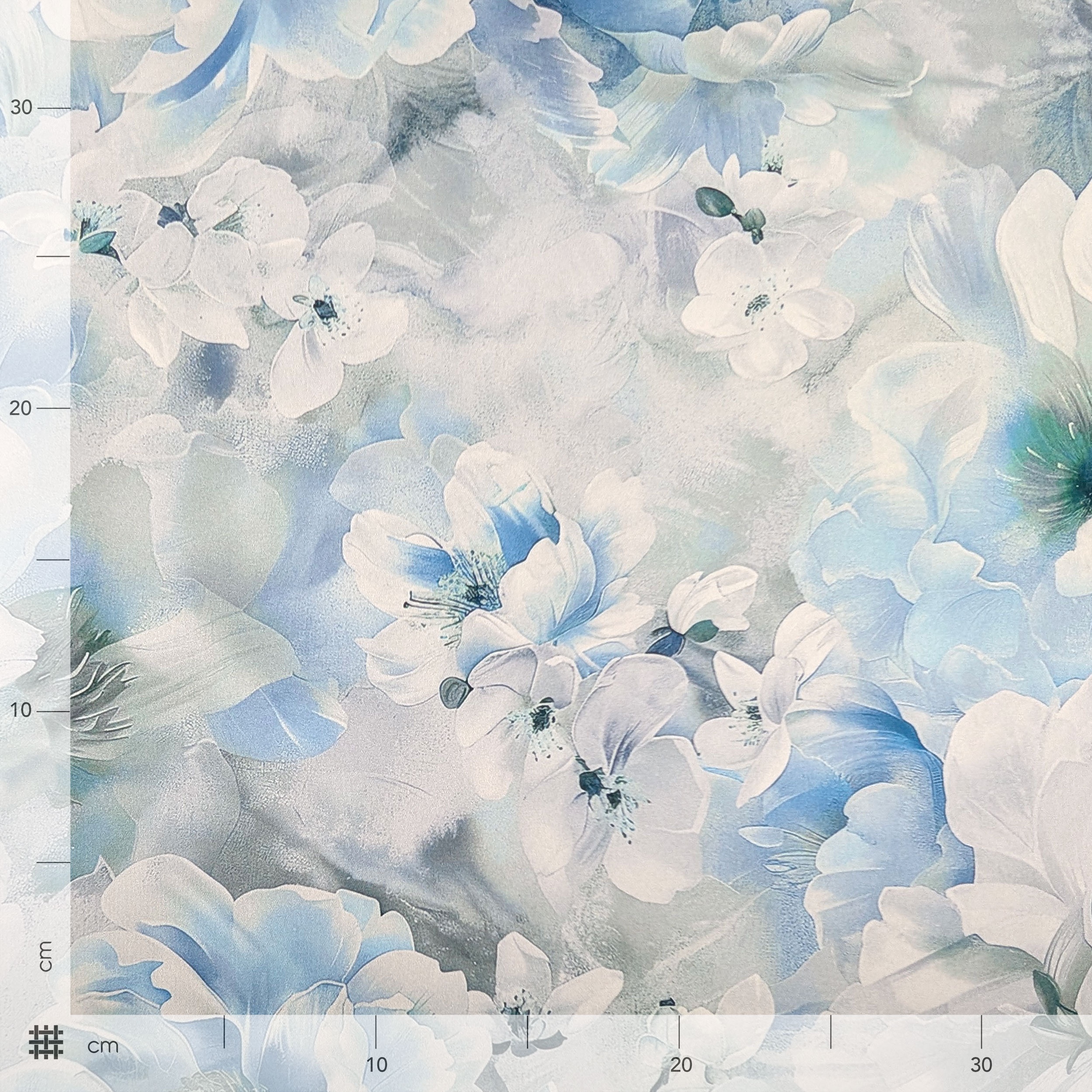 Satin Set High Fashion Blaue Blumen Image