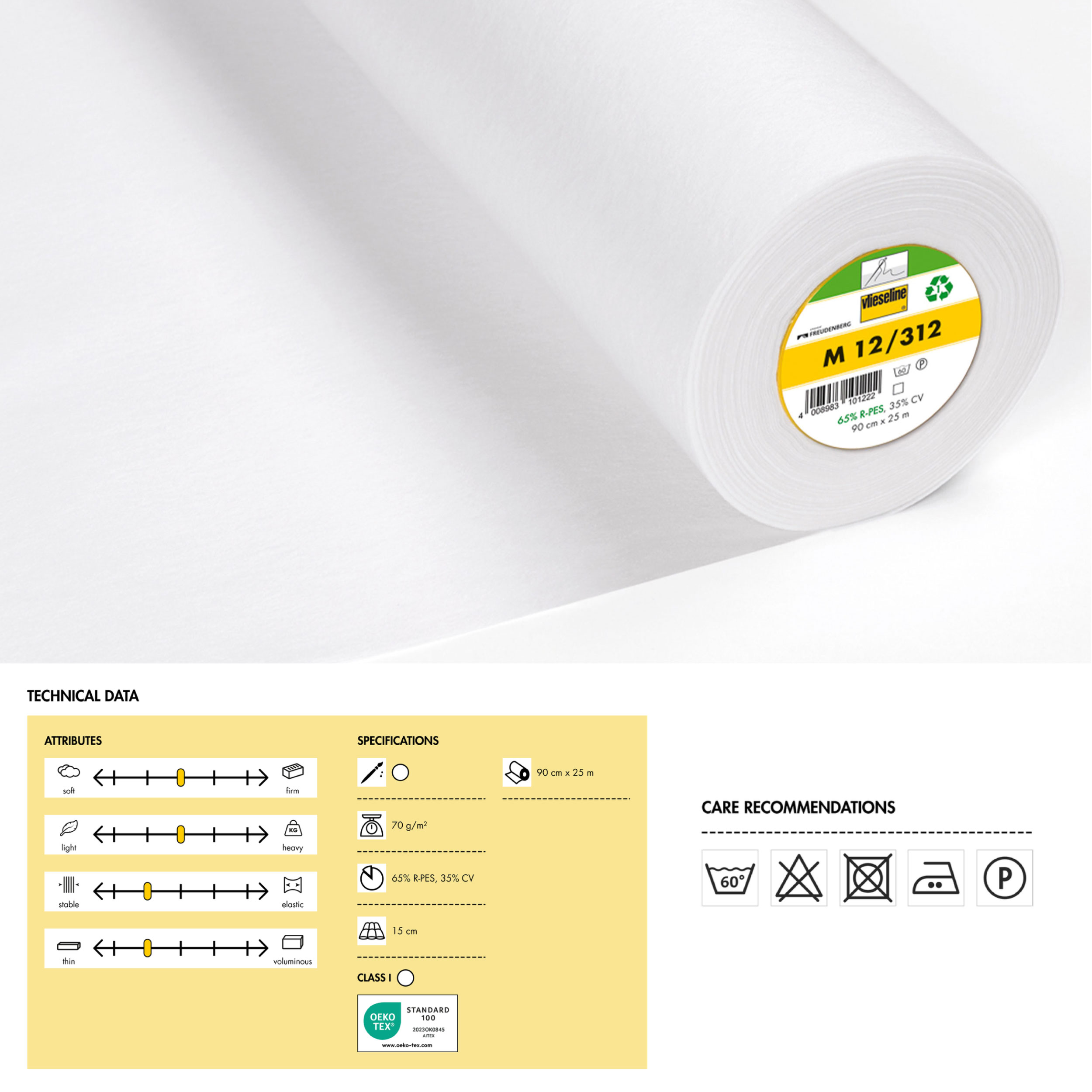 Entoilage de couture M12 blanc Image