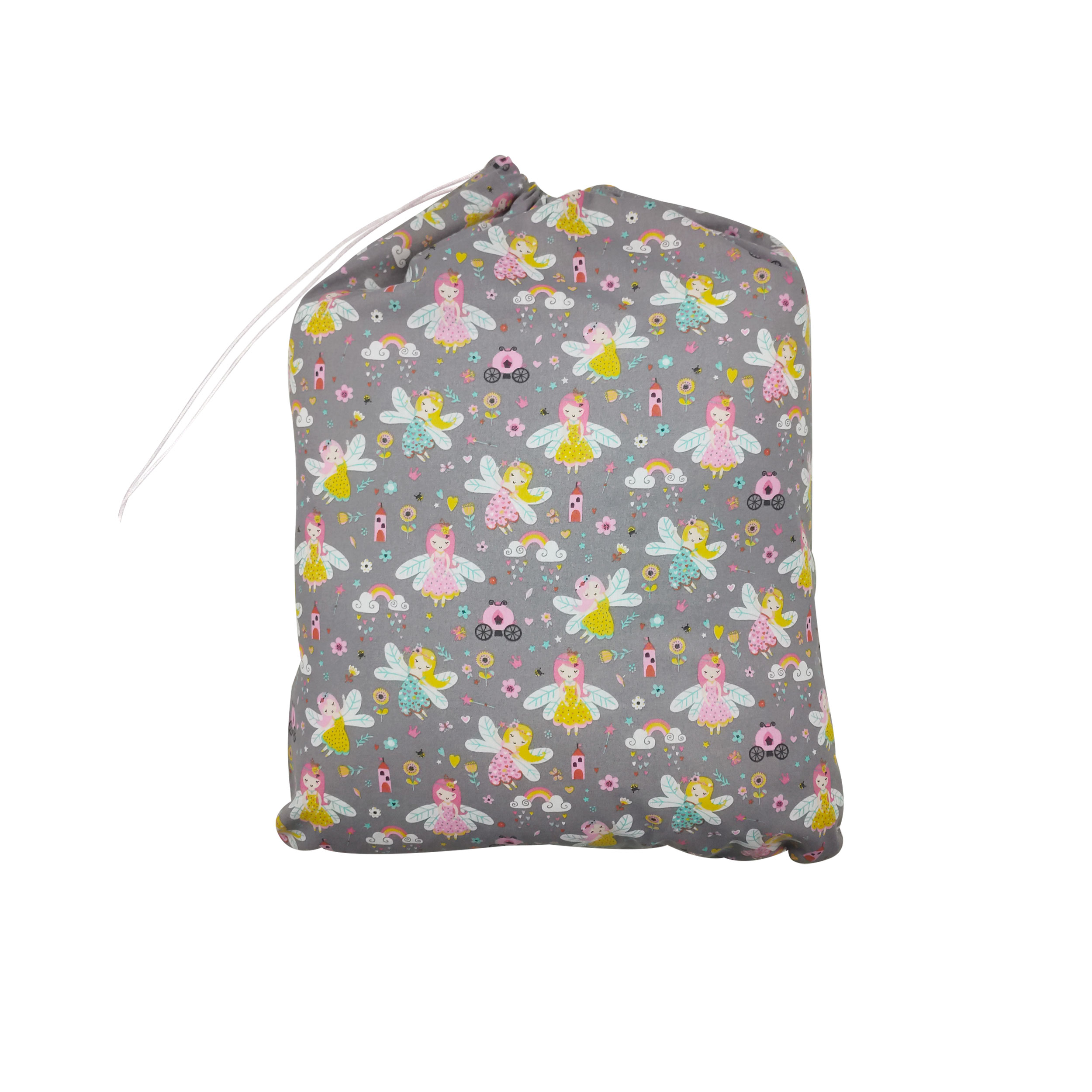 Sac de jardin d'enfants Fairy Rainbows and Flowers Gris