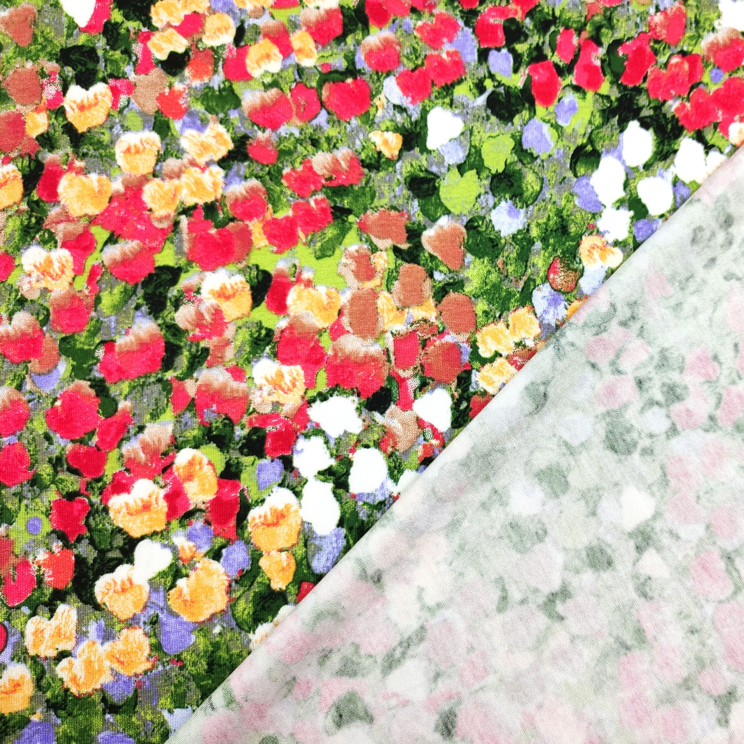 Viscose élastiquée Fantaisie florale colorée Image