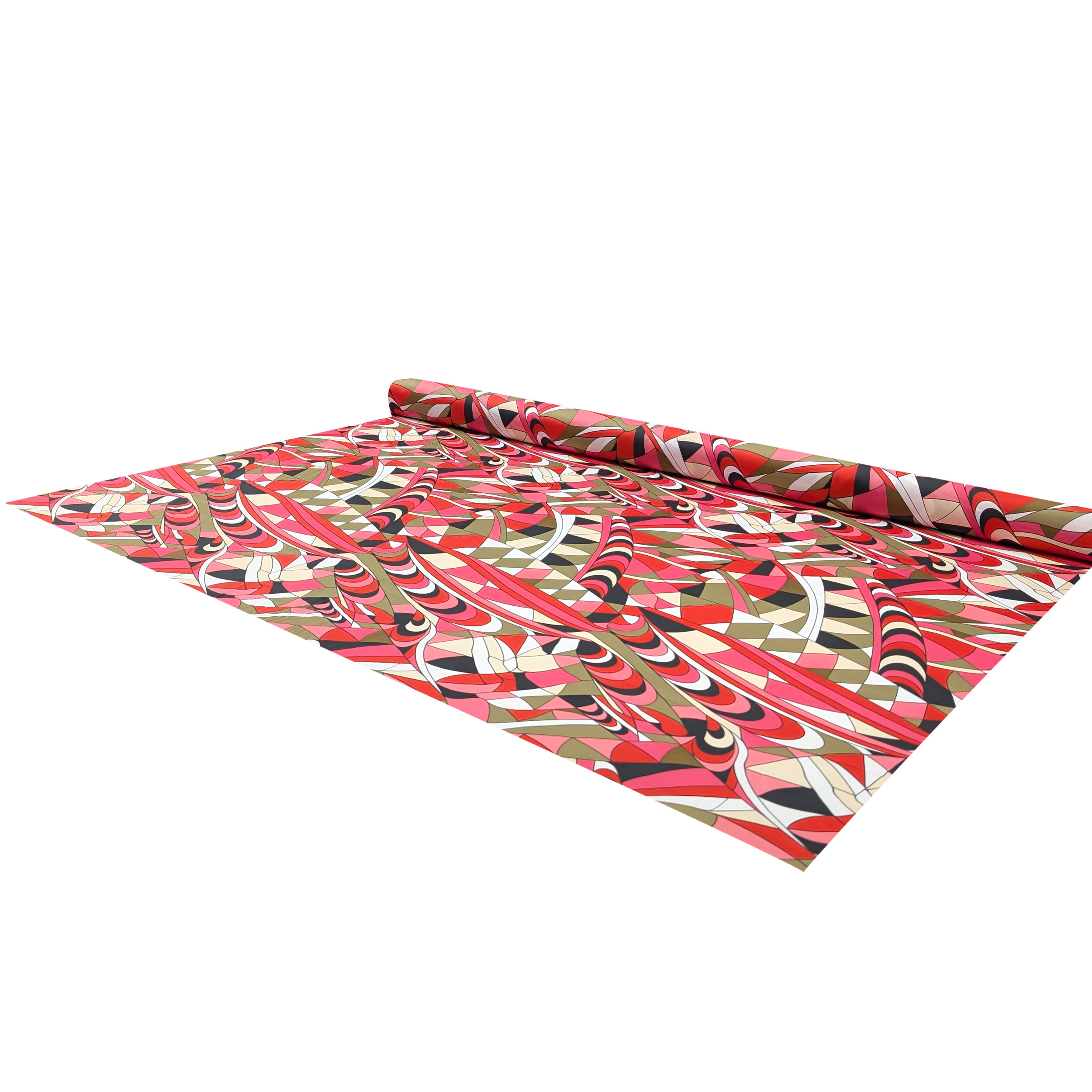 Abstract Geometrical Patterned Multicolour Cotton Satin Image