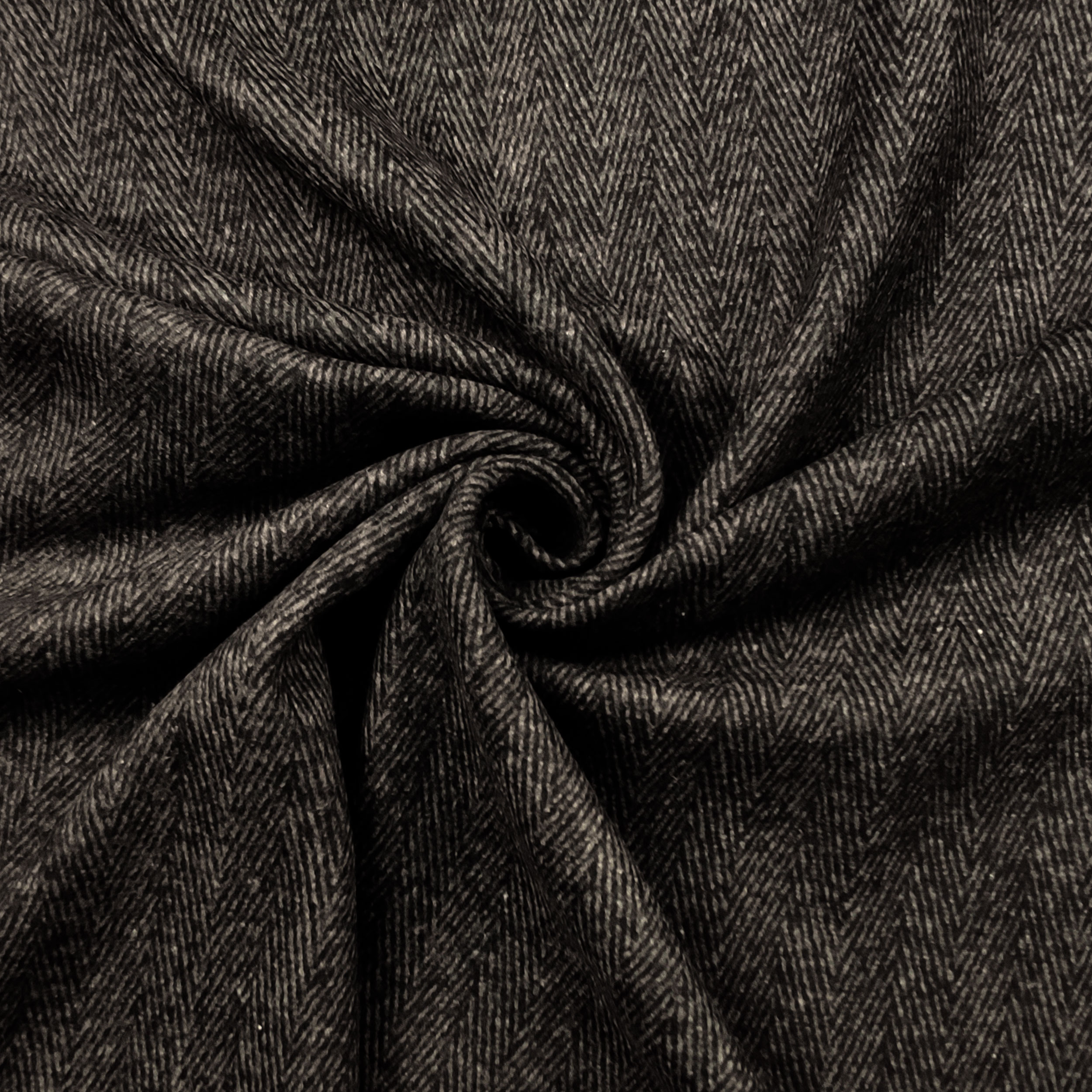 Tissu pour manteau à chevrons gris et noir Image