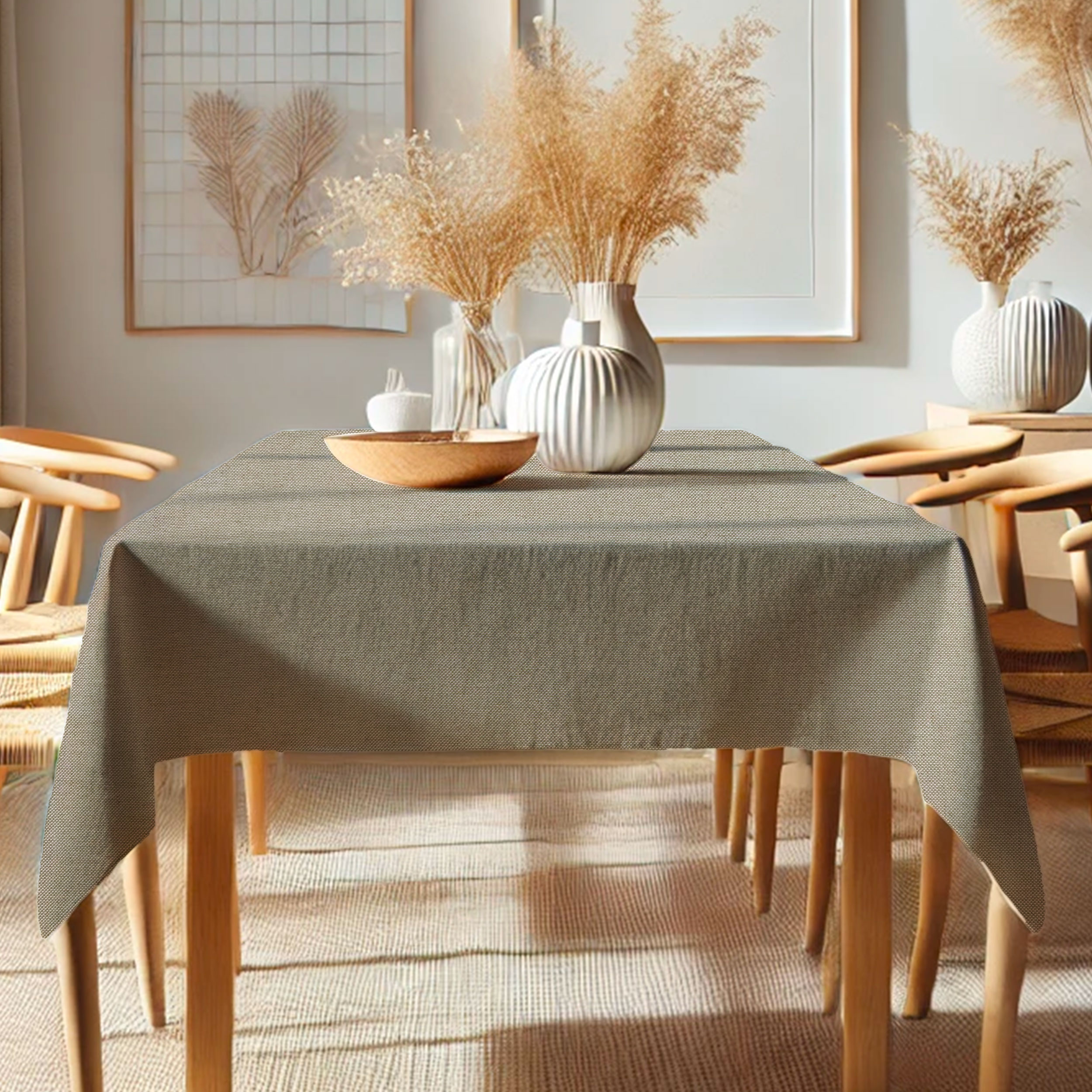 Ecru Plain Tablecloth Image