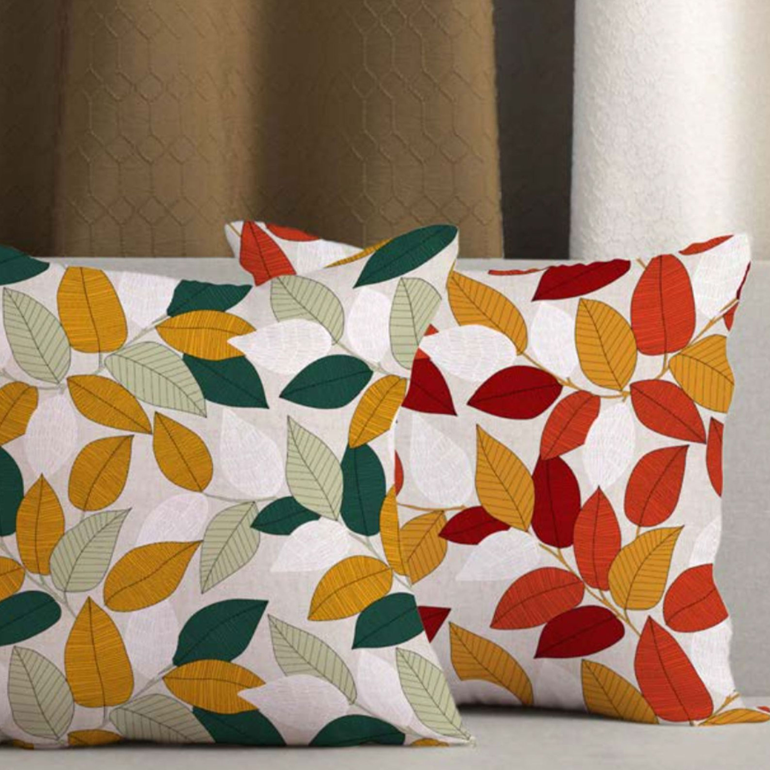 Cotton Mix Fabric Autumn Leaves H 280 cm Image