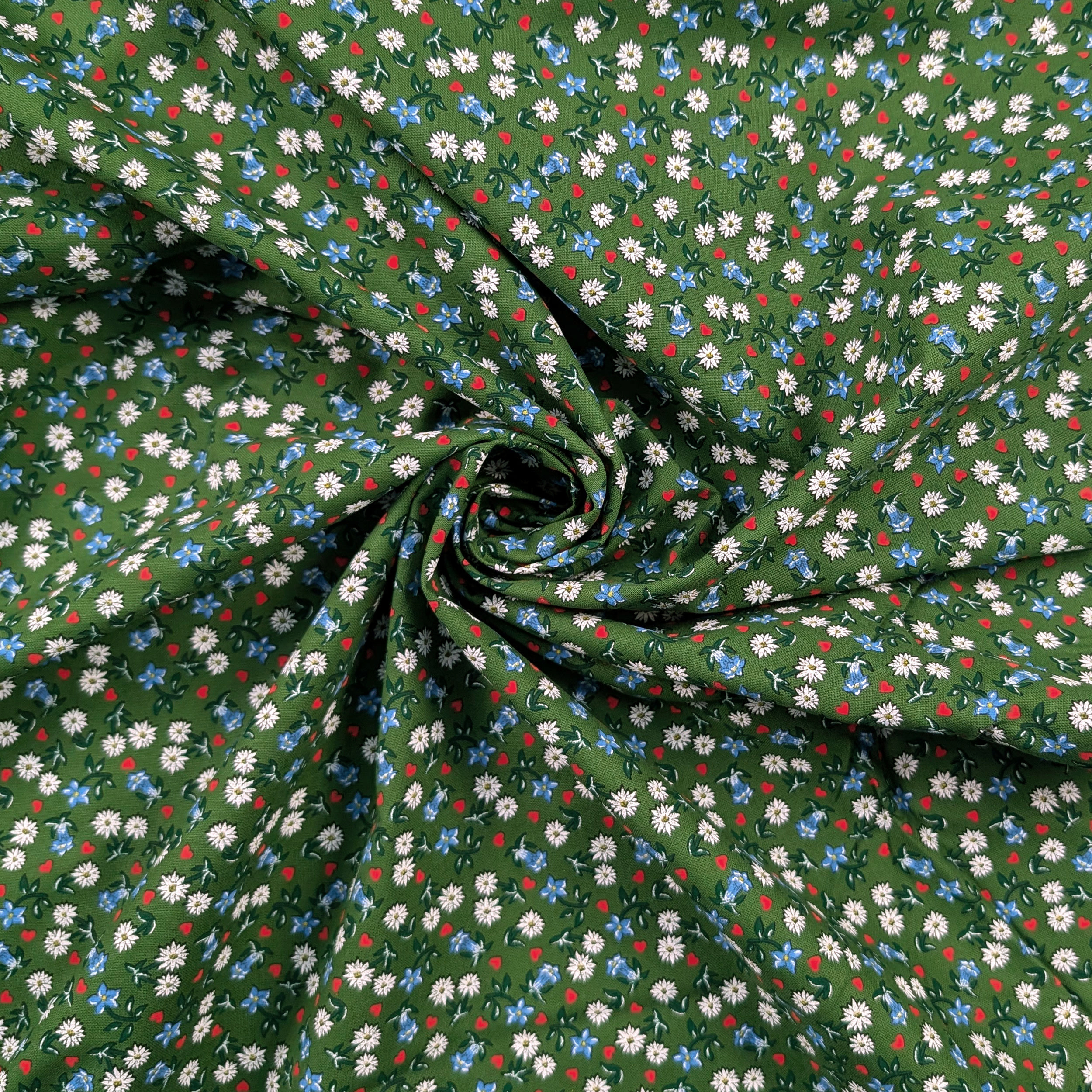 Tyrolean Cotton Fabric Green Background Image
