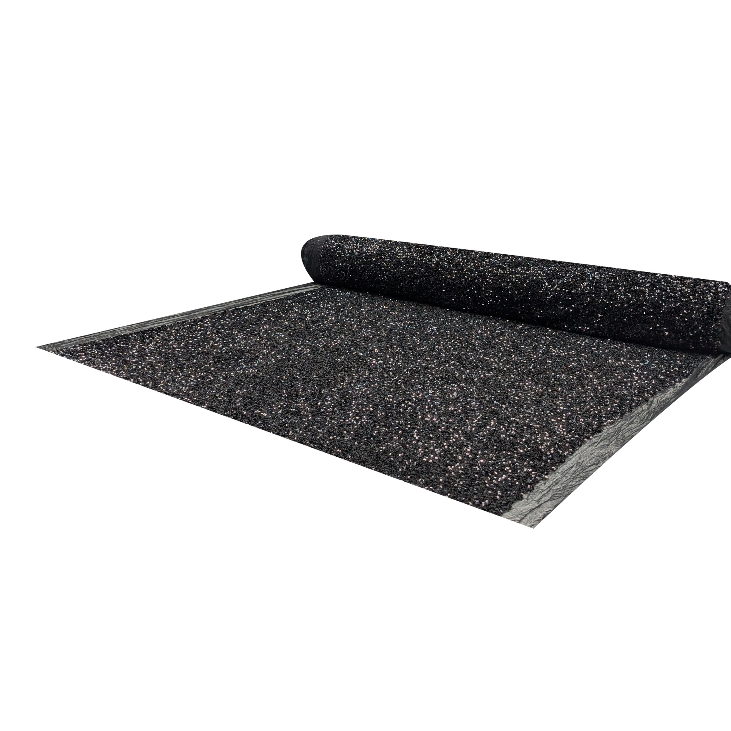 Sequins on Black Stretch Tulle Image