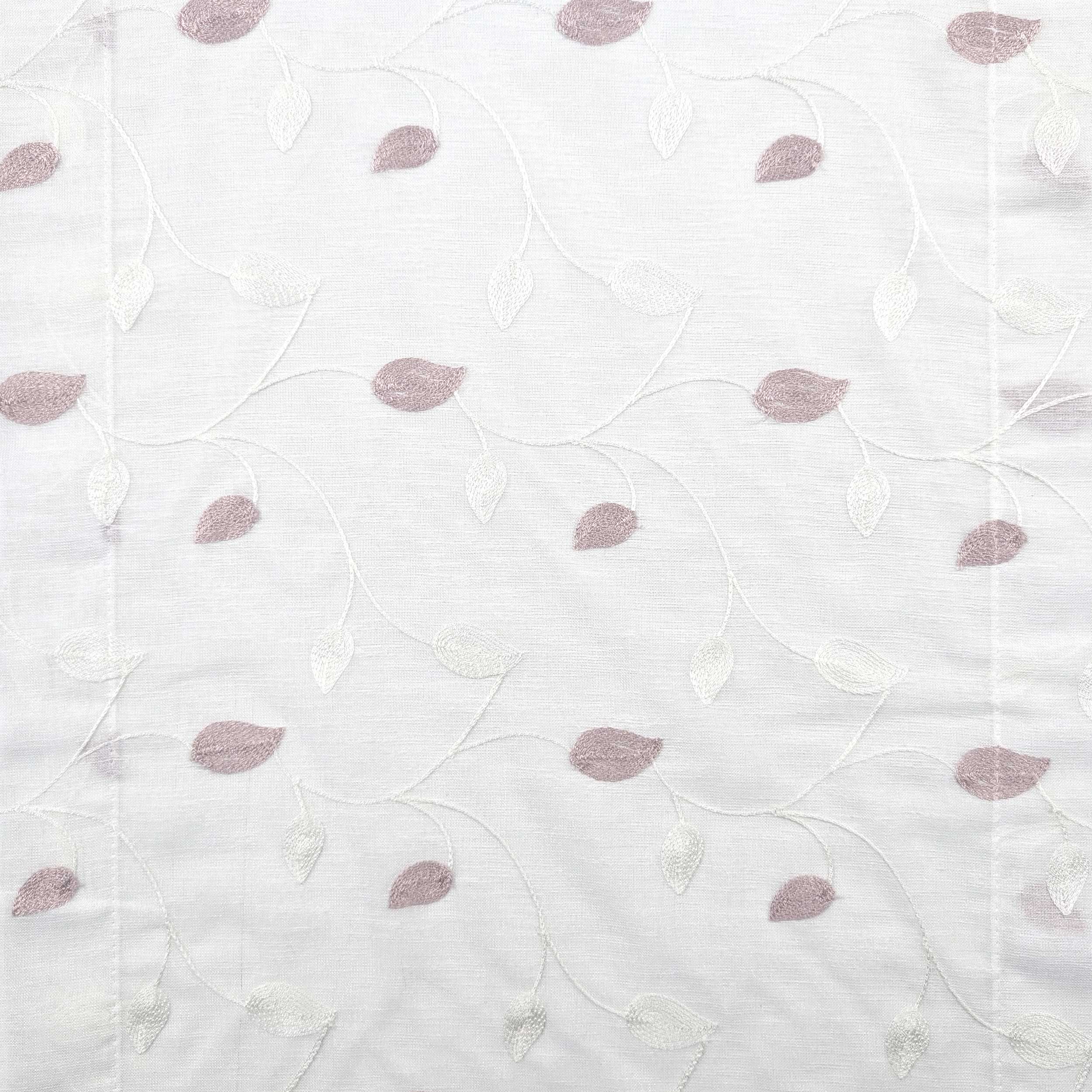 Tissu de rideau Feuilles brodées - Rose Image