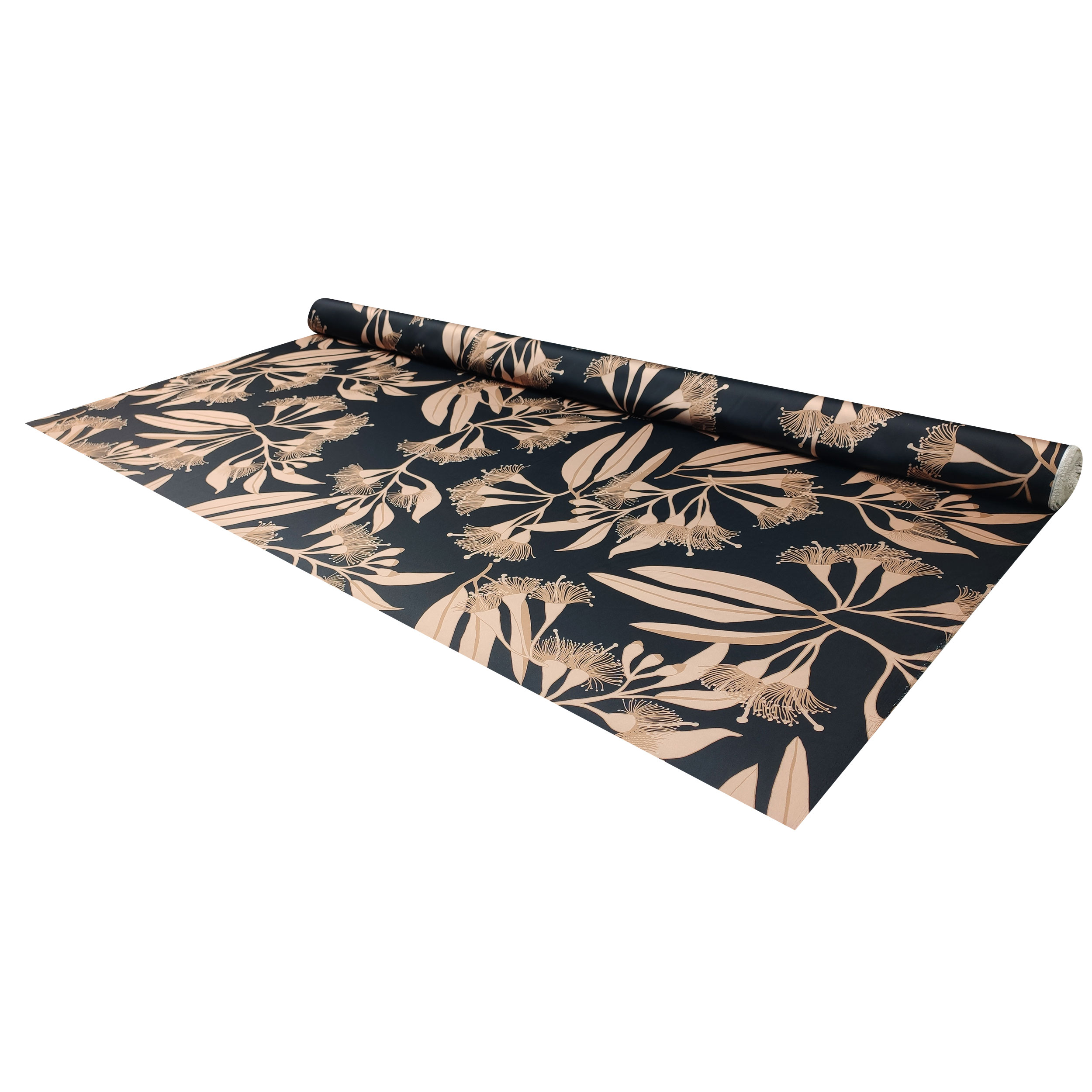Satin Cady Set Blume Abstrakt Schwarzer Hintergrund