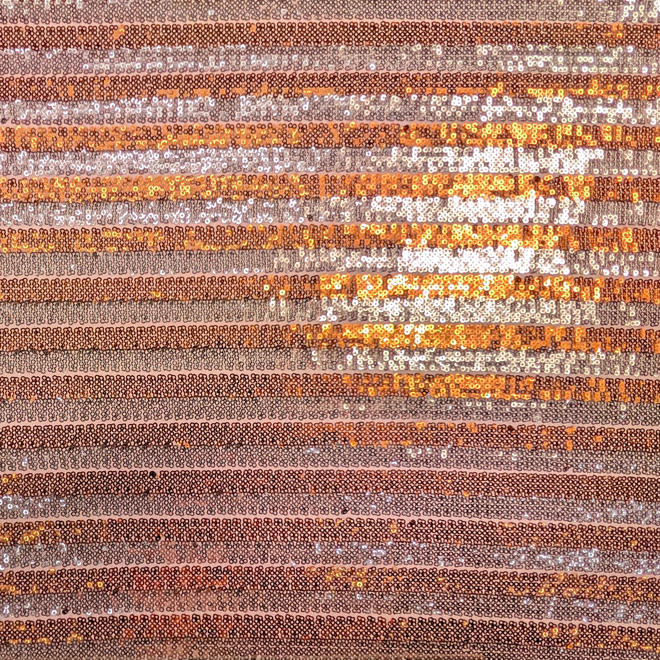 Peach Striped Sequin Fabric Image