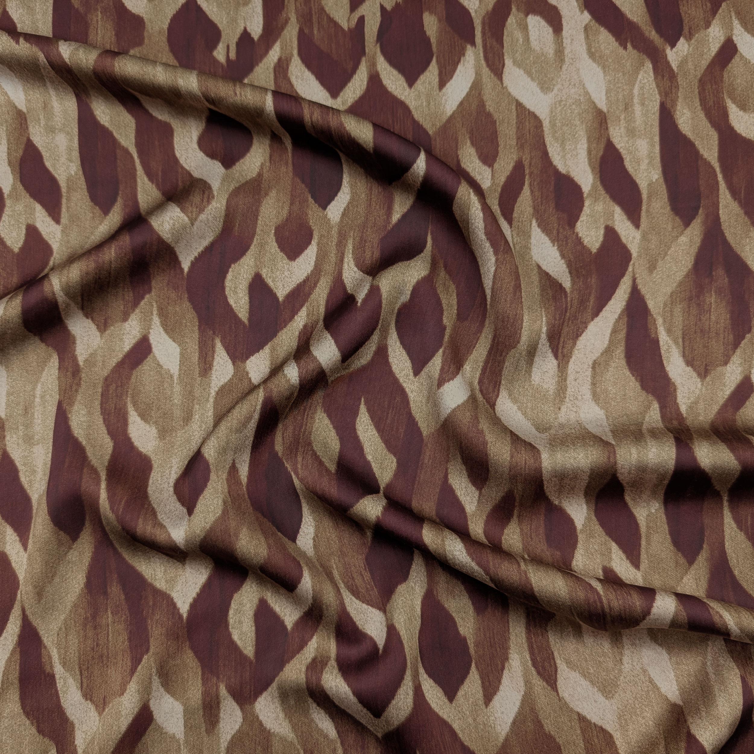 Satin Duchesse Abstract Fantasy Beige Image