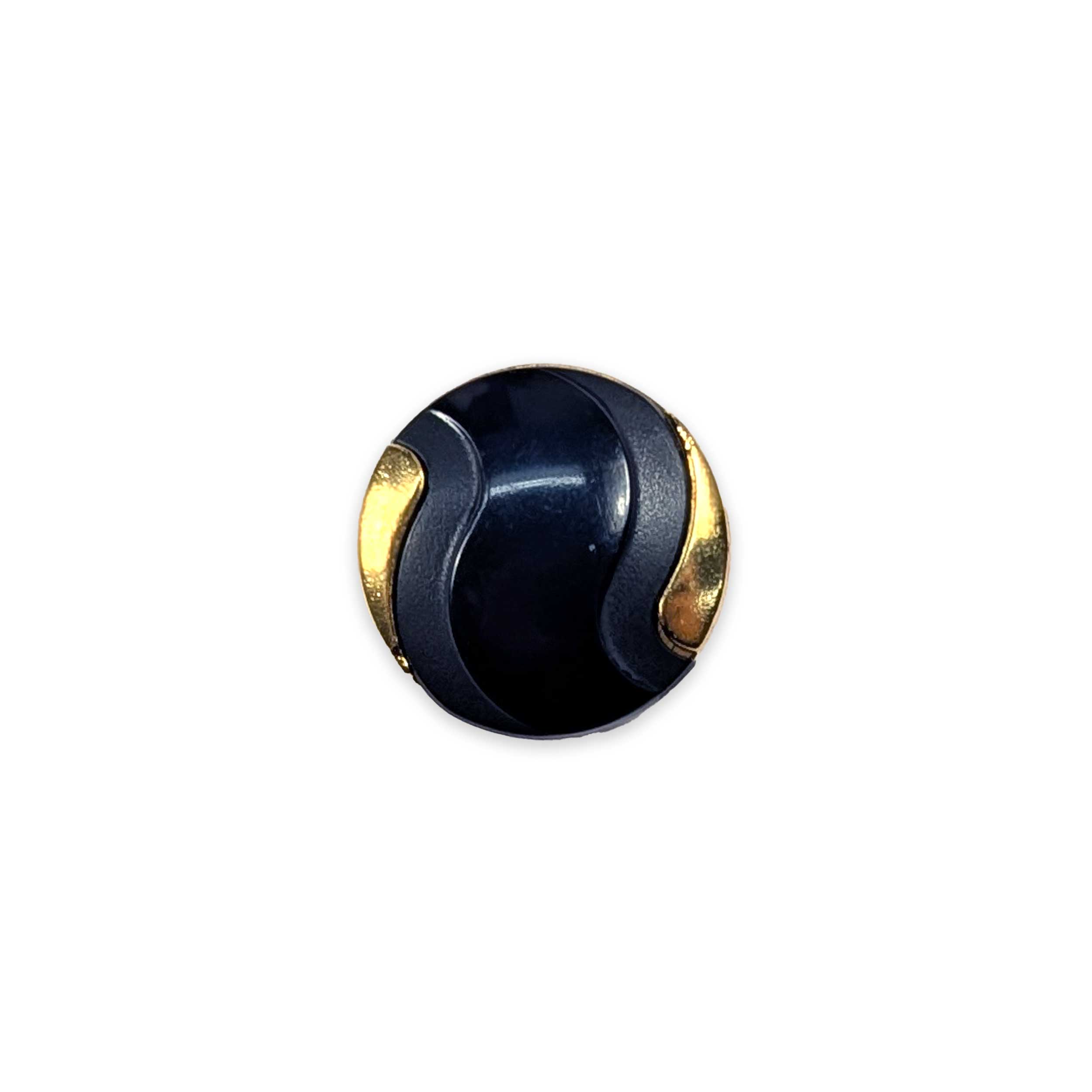 Gold Plastic Button with Blue Stone Image