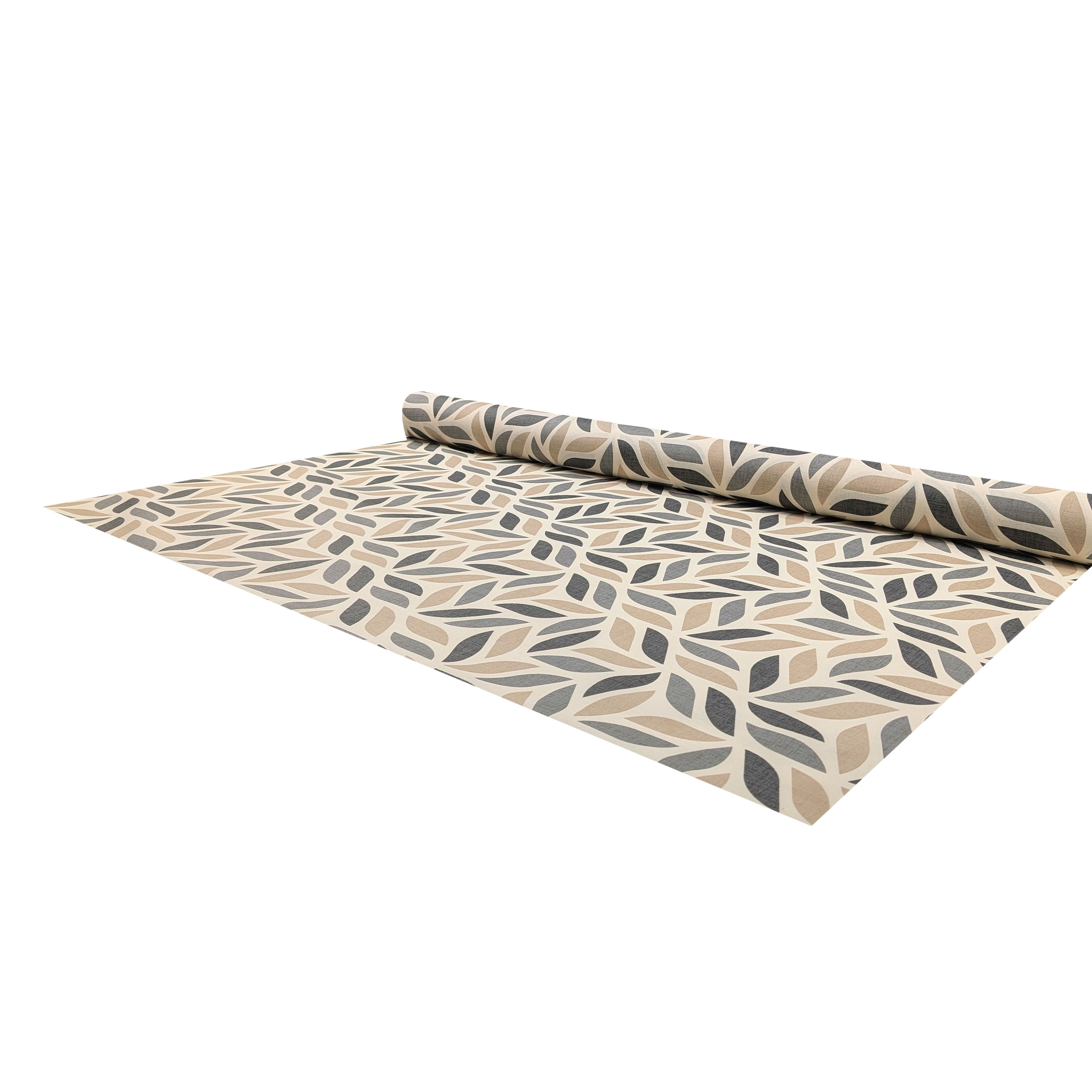 Resin Tablecloth Fabric Stylized Leaves Cool Tones Image