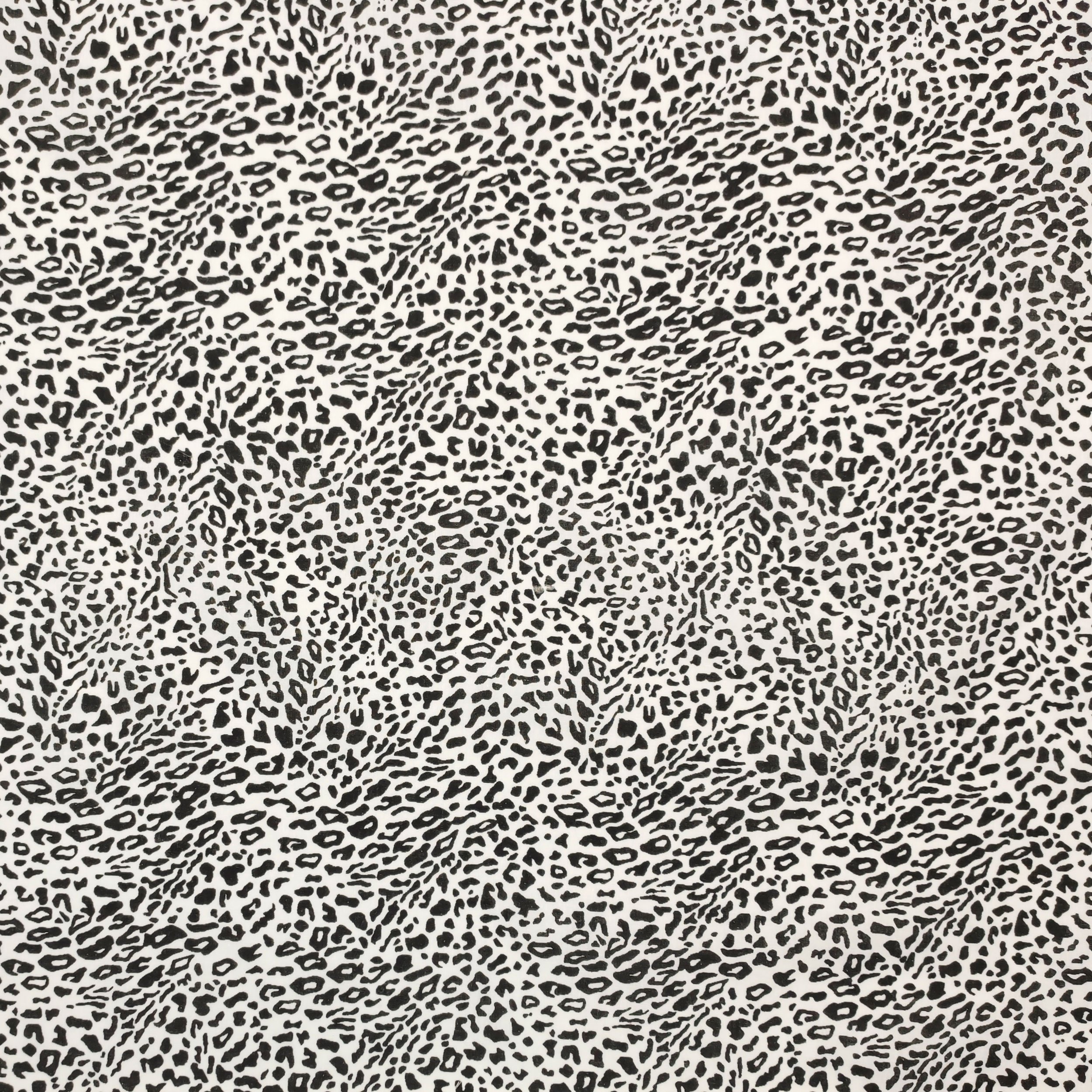 Black and White Leopard Print Cotton