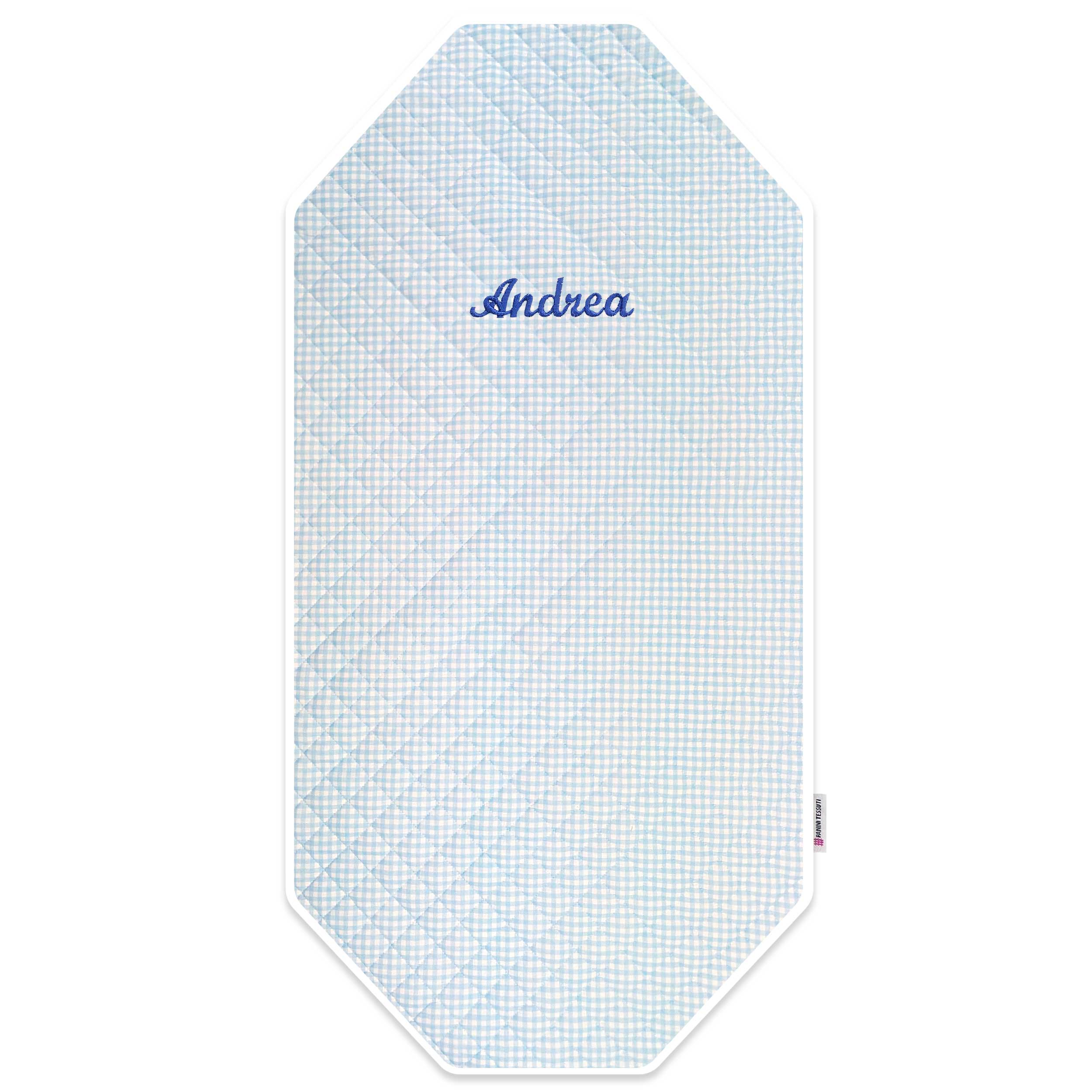 Funda Cuna Cuadrados Azul Claro Image