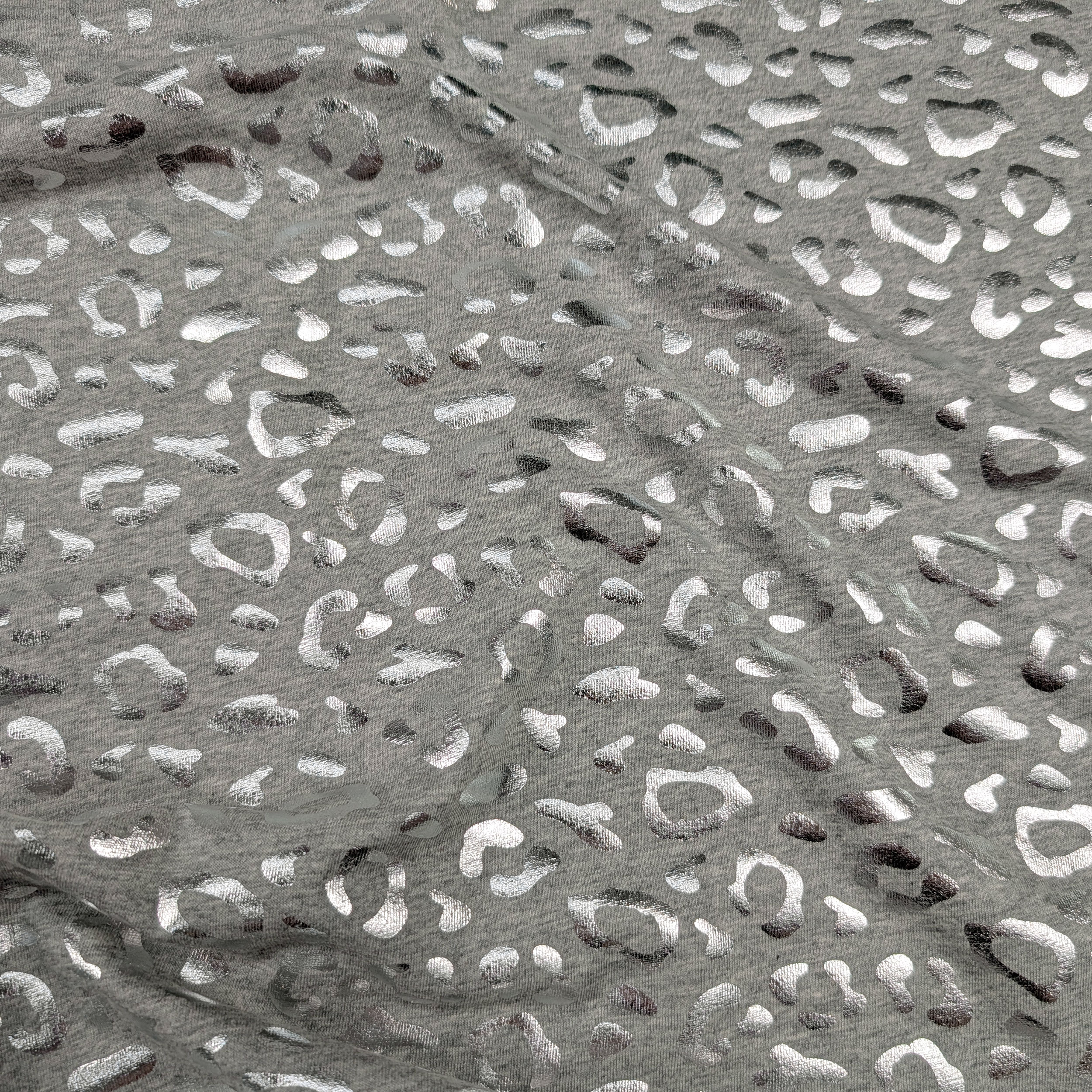Silver Spotted Grey Cotton Jersey Image