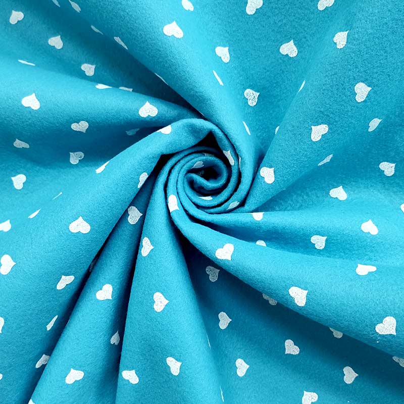 Soft Thin Felt - White Hearts Image